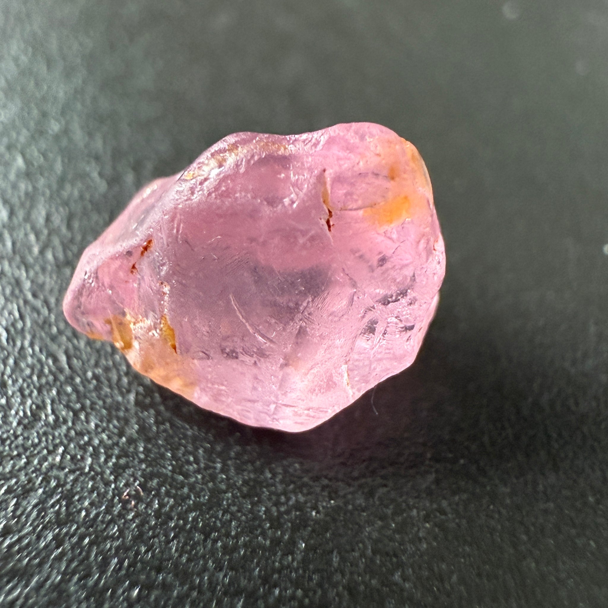 Pink Spinel, Sleepy Baby Pink Colour, 1.69ct, Tanzania, Untreated Unheated, silk giving a milky effect. Very slight crack on the outside of the stone