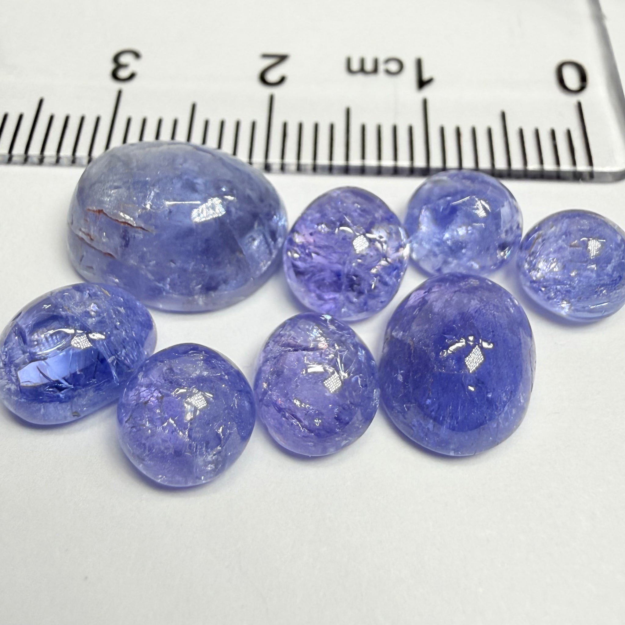 Tanzanite Cabochon, 22.59ct Lot, Merelani, Tanzania, Gently Heated, they look like little pebbles