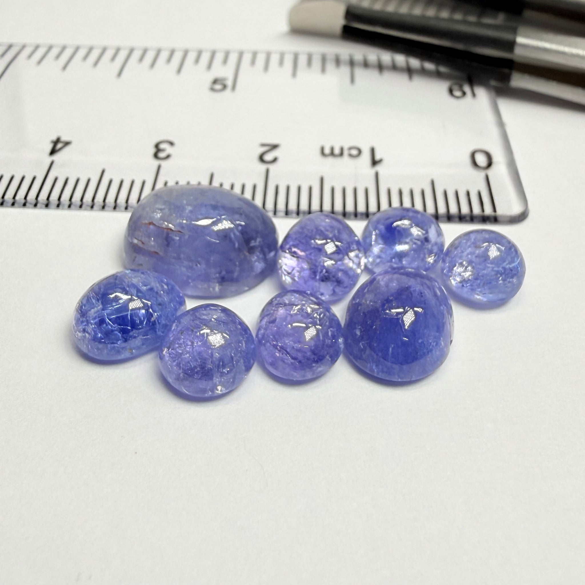 Tanzanite Cabochon, 22.59ct Lot, Merelani, Tanzania, Gently Heated, they look like little pebbles