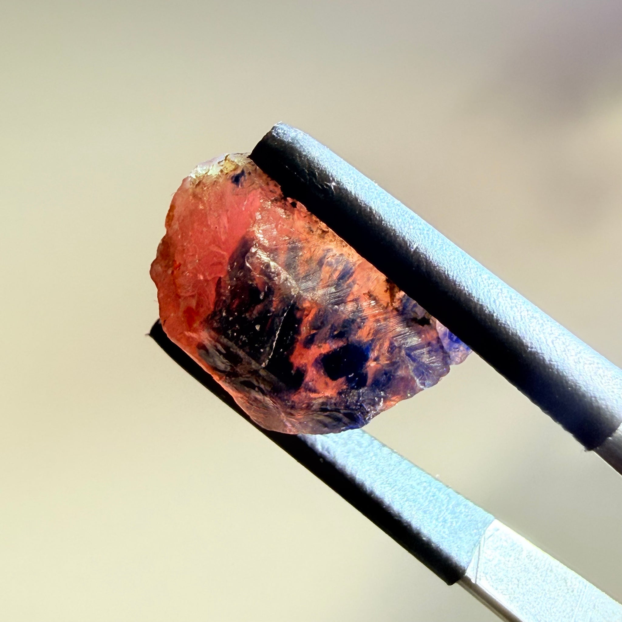 Winza Sapphire Crystal, 10.73ct, Winza, Tanzania, Untreated Unheated, you can cab it, leave as is or set it in jewellery, see backlit pics