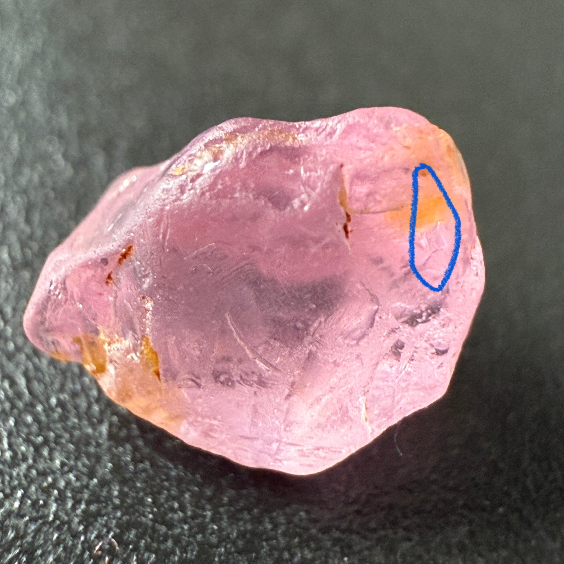 Pink Spinel, Sleepy Baby Pink Colour, 1.69ct, Tanzania, Untreated Unheated, silk giving a milky effect. Very slight crack on the outside of the stone
