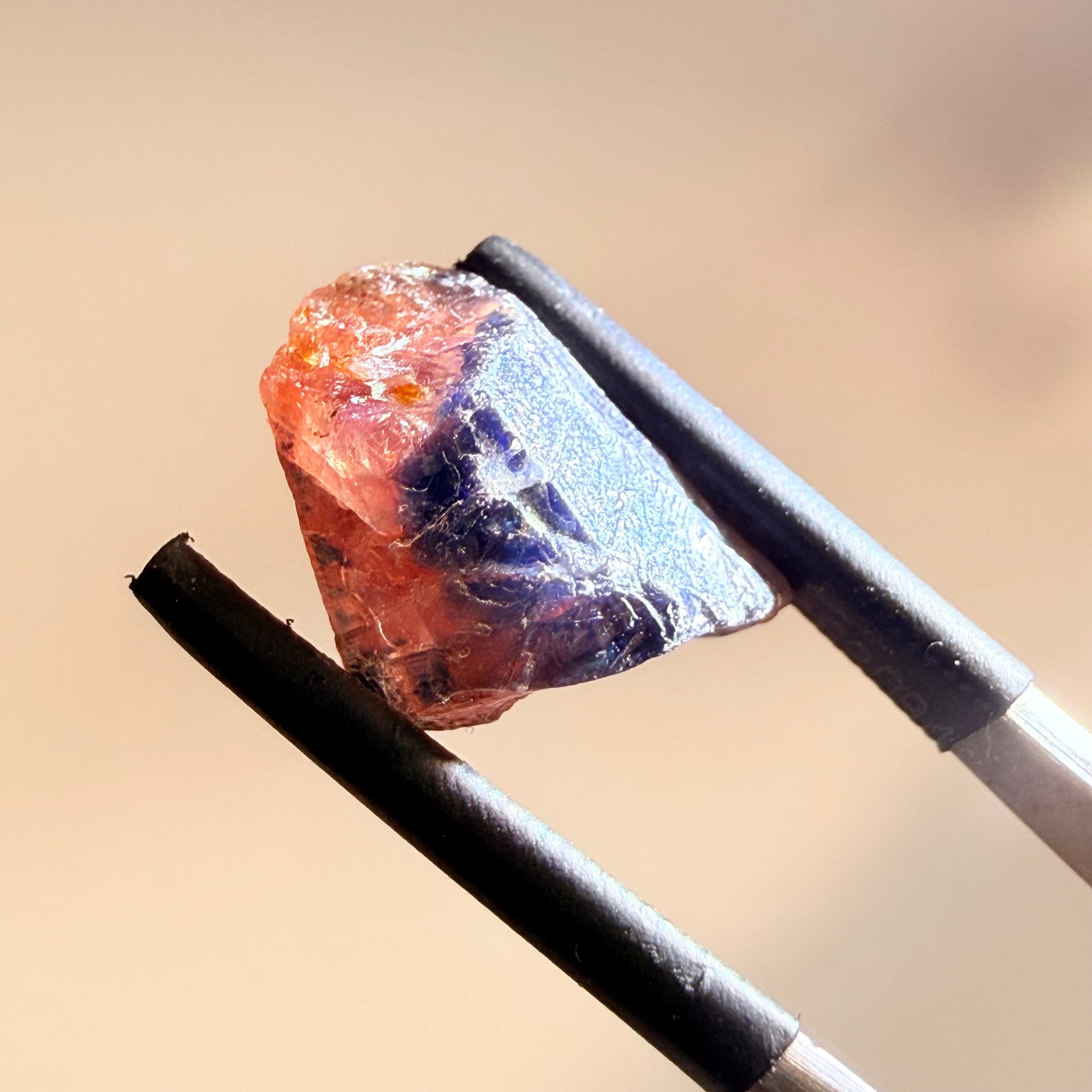 Winza Sapphire Crystal, 10.73ct, Winza, Tanzania, Untreated Unheated, you can cab it, leave as is or set it in jewellery, see backlit pics