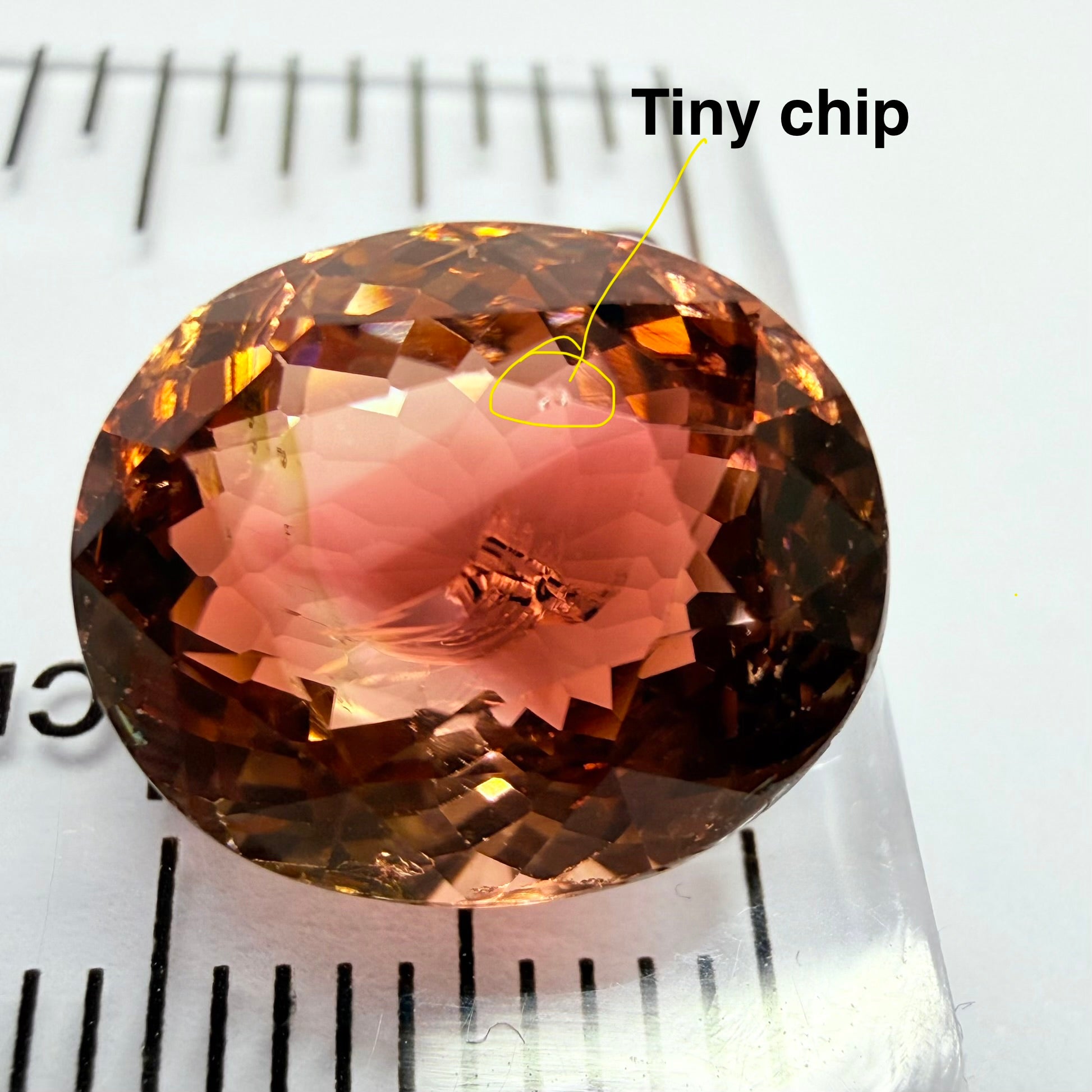 Tourmaline, 6.08ct, DRC, Untreated Unheated, slight chip see next pic we have circled it
