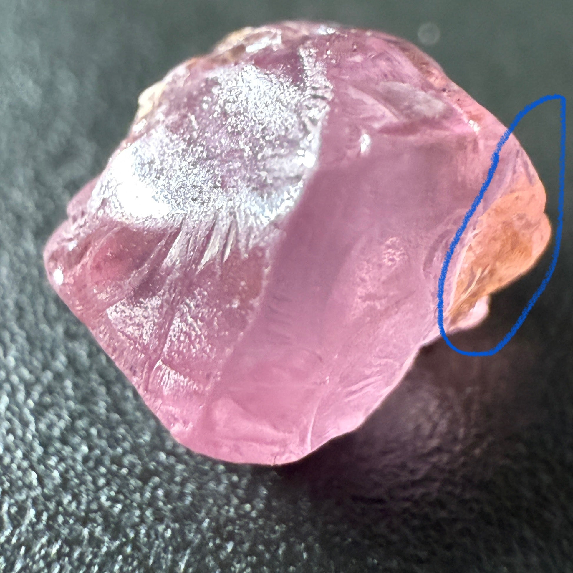 Pink Spinel, Sleepy Baby Pink Colour, 2.26ct, Tanzania, Untreated Unheated, silk giving a milky effect. Very slight crack on the outside of the stone