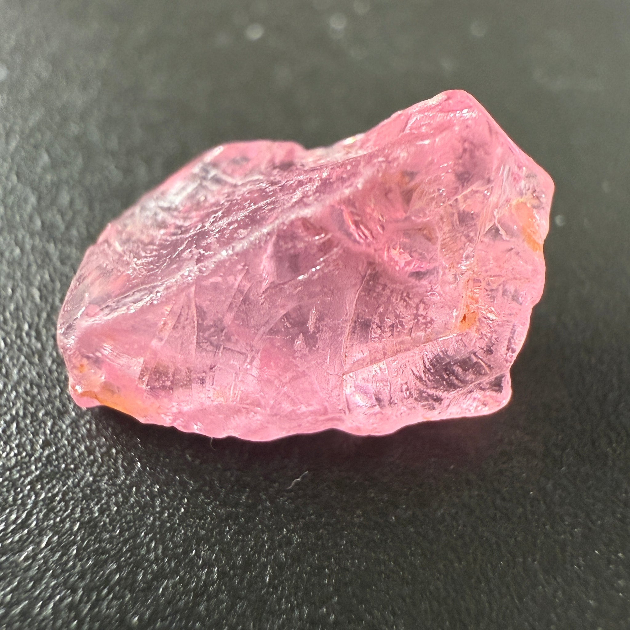 Pink Spinel, Sleepy Baby Pink Colour, 3.57ct, Tanzania, Untreated Unheated, silk giving a milky effect. Slight crack on the outside of the stone that will affect the recovery slightly
