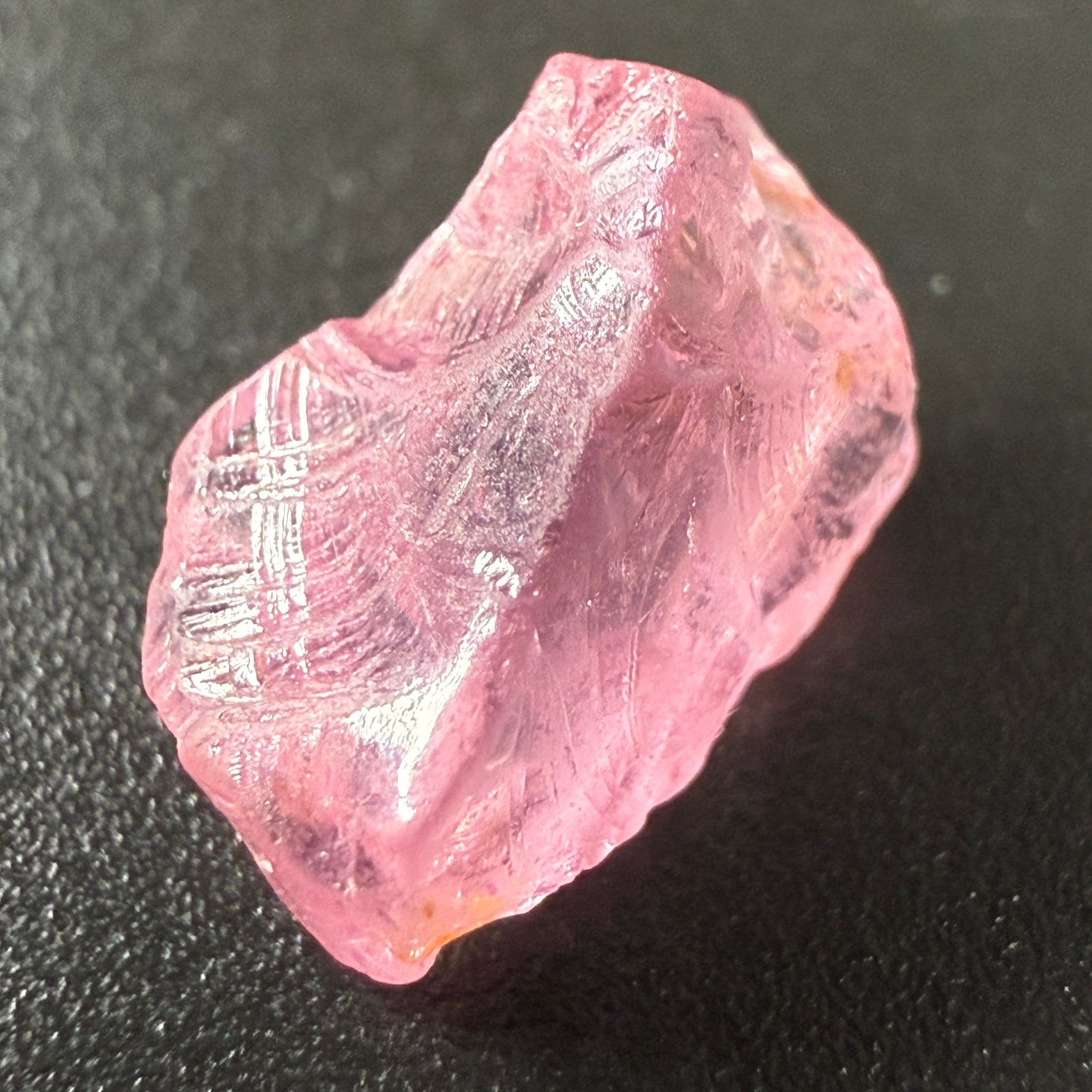 Pink Spinel, Sleepy Baby Pink Colour, 3.57ct, Tanzania, Untreated Unheated, silk giving a milky effect. Slight crack on the outside of the stone that will affect the recovery slightly