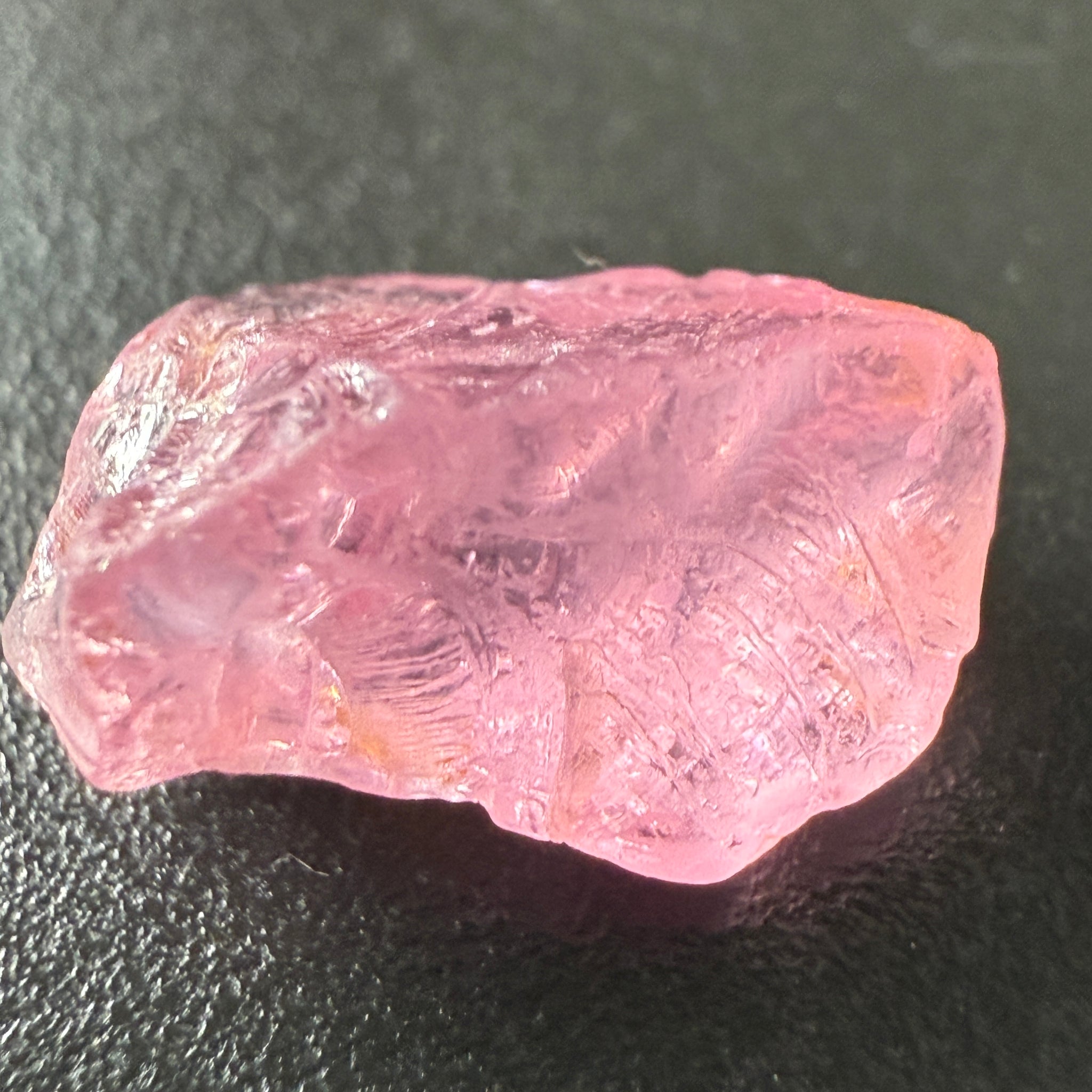 Pink Spinel, Sleepy Baby Pink Colour, 3.57ct, Tanzania, Untreated Unheated, silk giving a milky effect. Slight crack on the outside of the stone that will affect the recovery slightly