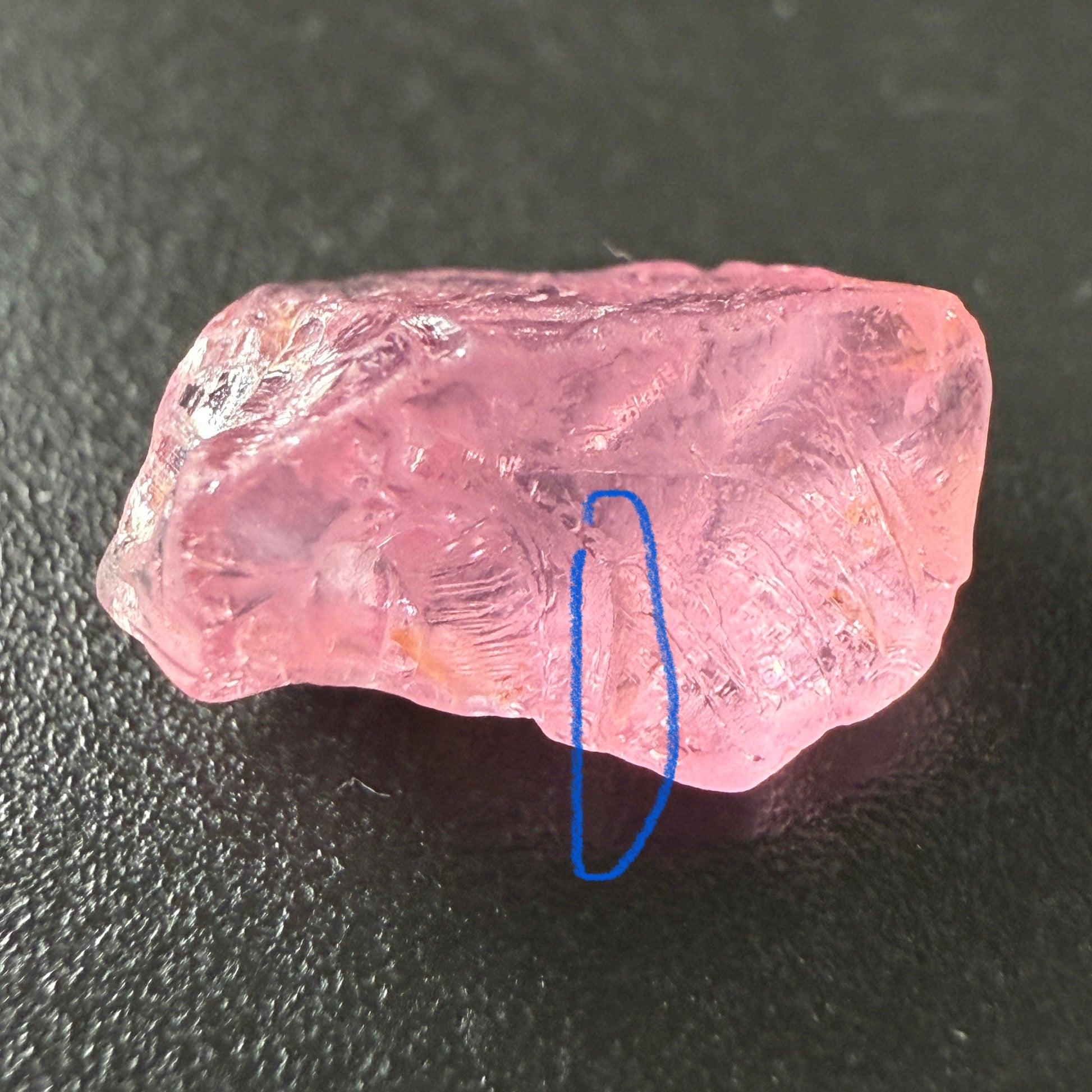 Pink Spinel, Sleepy Baby Pink Colour, 3.57ct, Tanzania, Untreated Unheated, silk giving a milky effect. Slight crack on the outside of the stone that will affect the recovery slightly