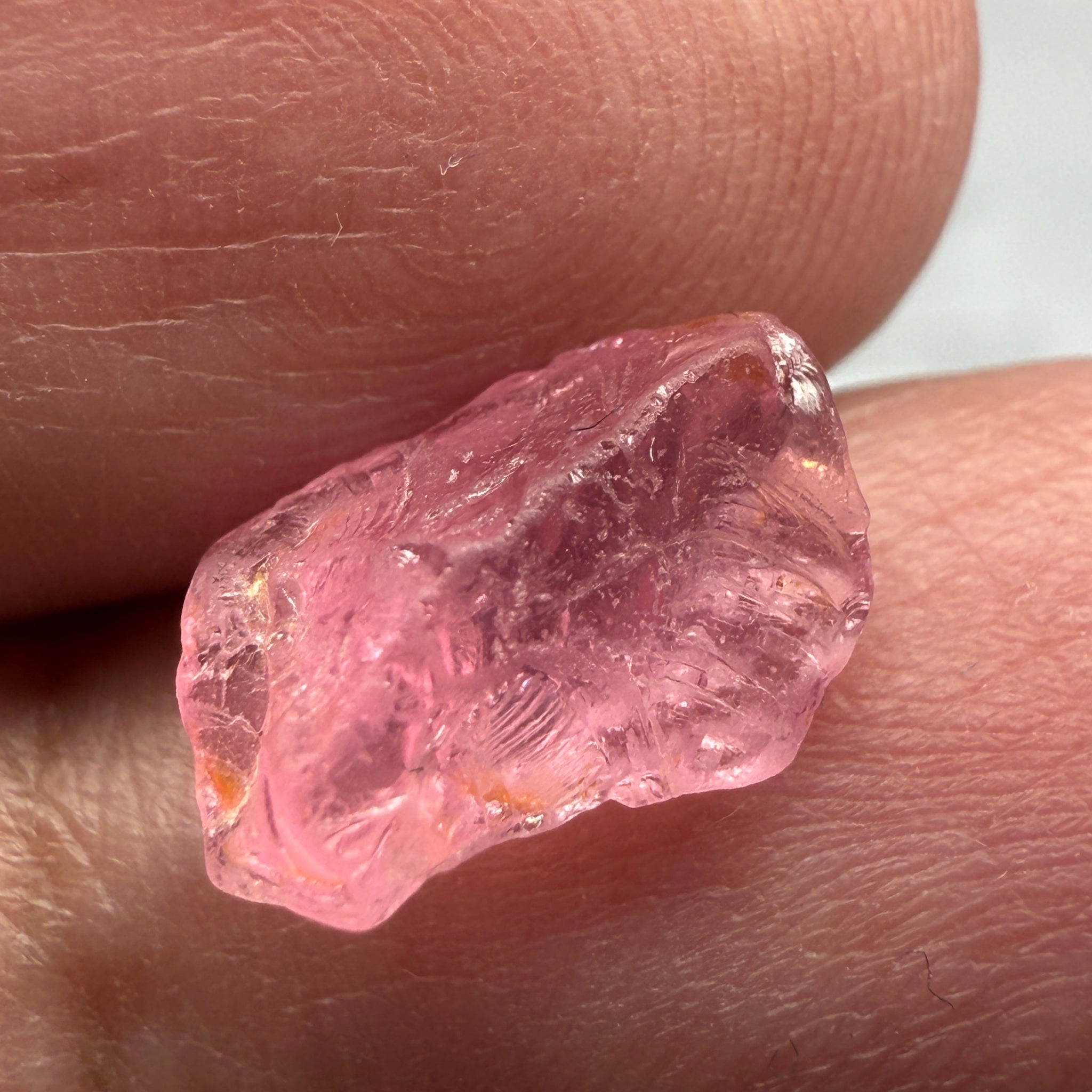 Pink Spinel, Sleepy Baby Pink Colour, 3.57ct, Tanzania, Untreated Unheated, silk giving a milky effect. Slight crack on the outside of the stone that will affect the recovery slightly