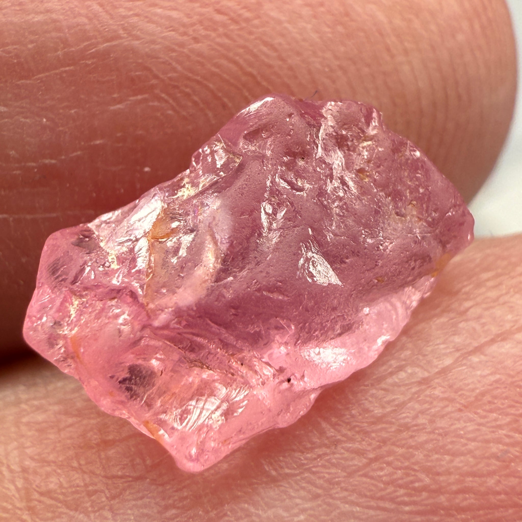 Pink Spinel, Sleepy Baby Pink Colour, 3.57ct, Tanzania, Untreated Unheated, silk giving a milky effect. Slight crack on the outside of the stone that will affect the recovery slightly