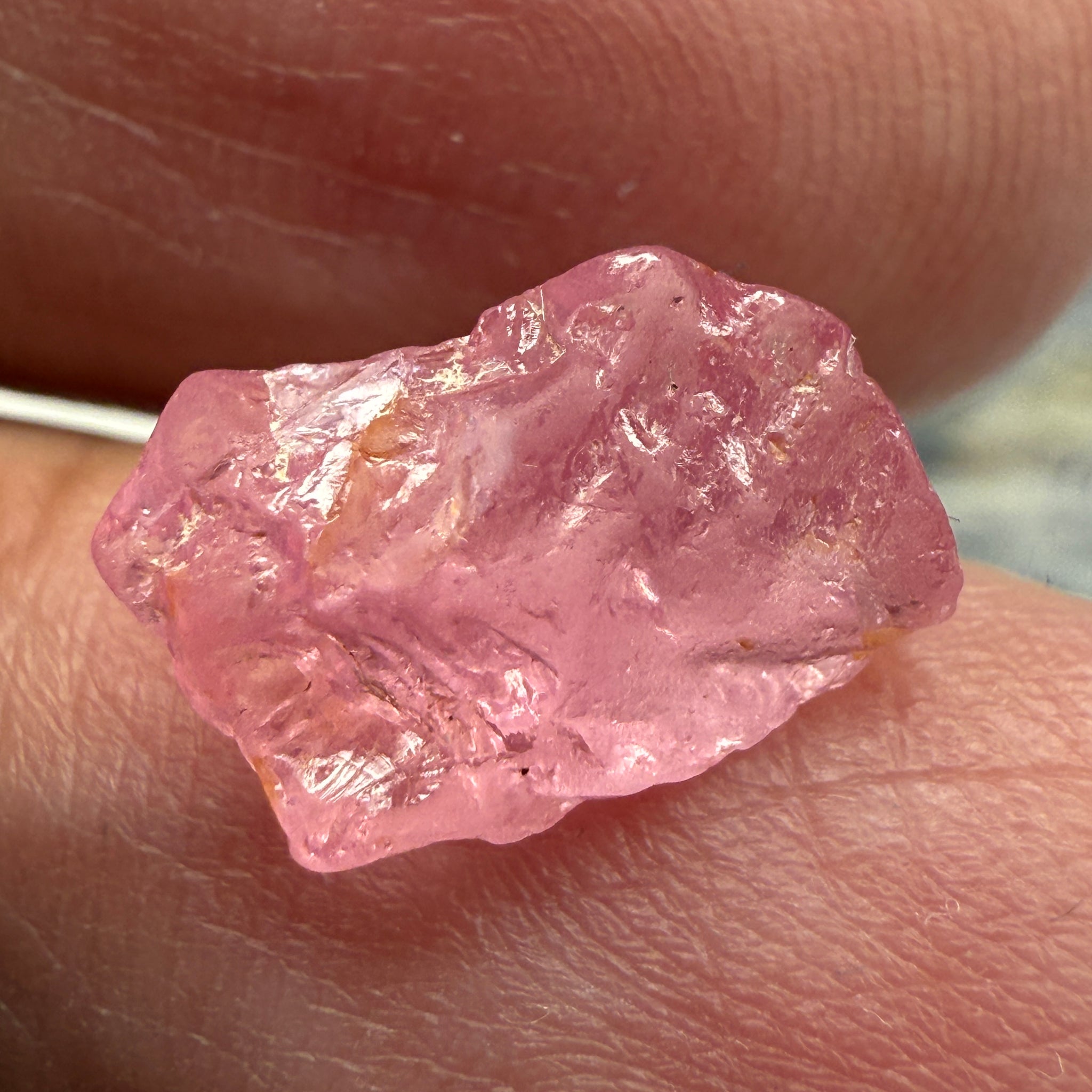 Pink Spinel, Sleepy Baby Pink Colour, 3.57ct, Tanzania, Untreated Unheated, silk giving a milky effect. Slight crack on the outside of the stone that will affect the recovery slightly