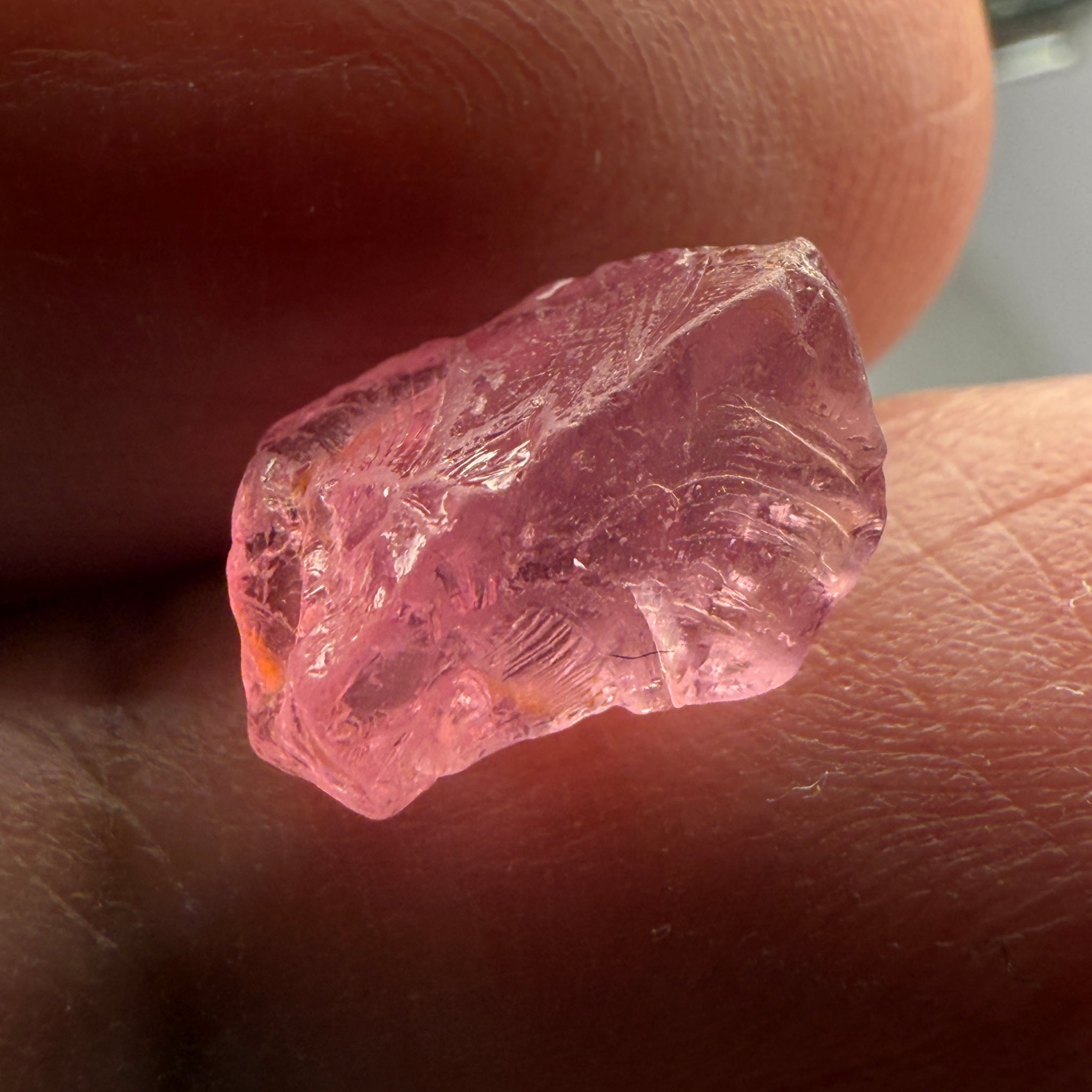 Pink Spinel, Sleepy Baby Pink Colour, 3.57ct, Tanzania, Untreated Unheated, silk giving a milky effect. Slight crack on the outside of the stone that will affect the recovery slightly