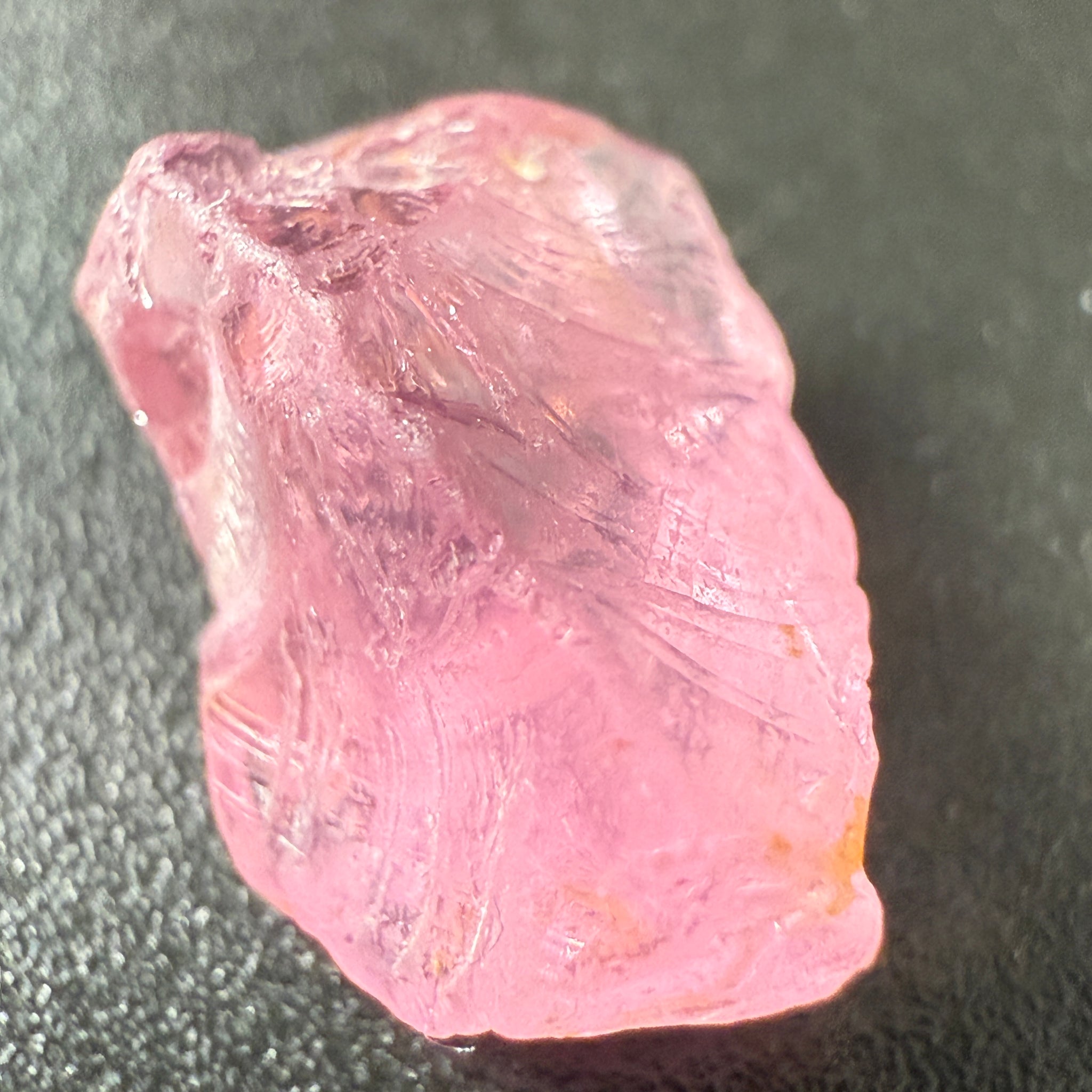 Pink Spinel, Sleepy Baby Pink Colour, 3.57ct, Tanzania, Untreated Unheated, silk giving a milky effect. Slight crack on the outside of the stone that will affect the recovery slightly