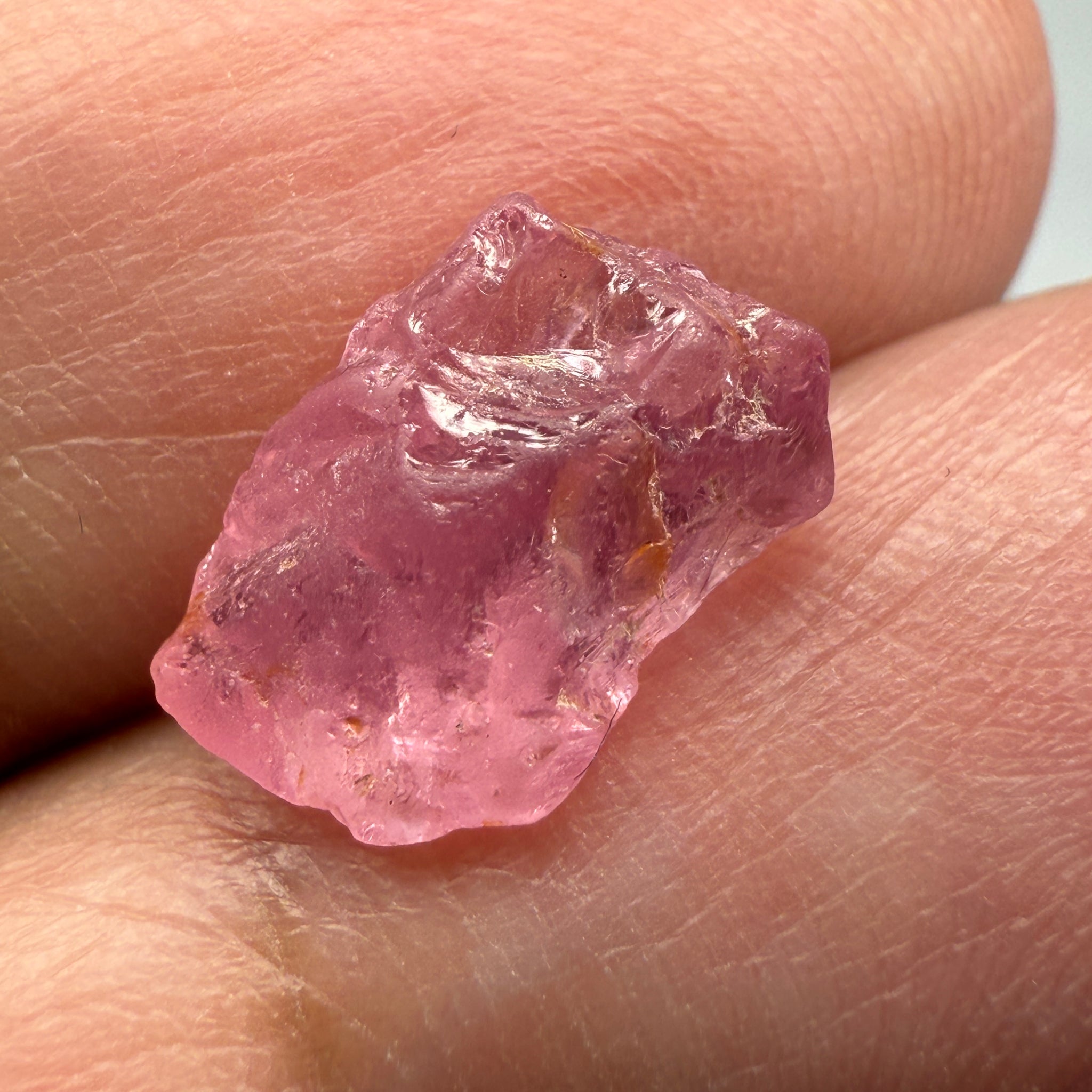 Pink Spinel, Sleepy Baby Pink Colour, 3.57ct, Tanzania, Untreated Unheated, silk giving a milky effect. Slight crack on the outside of the stone that will affect the recovery slightly
