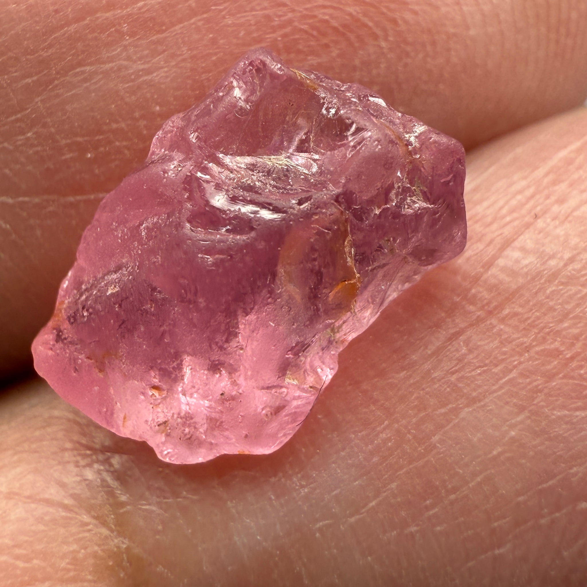 Pink Spinel, Sleepy Baby Pink Colour, 3.57ct, Tanzania, Untreated Unheated, silk giving a milky effect. Slight crack on the outside of the stone that will affect the recovery slightly
