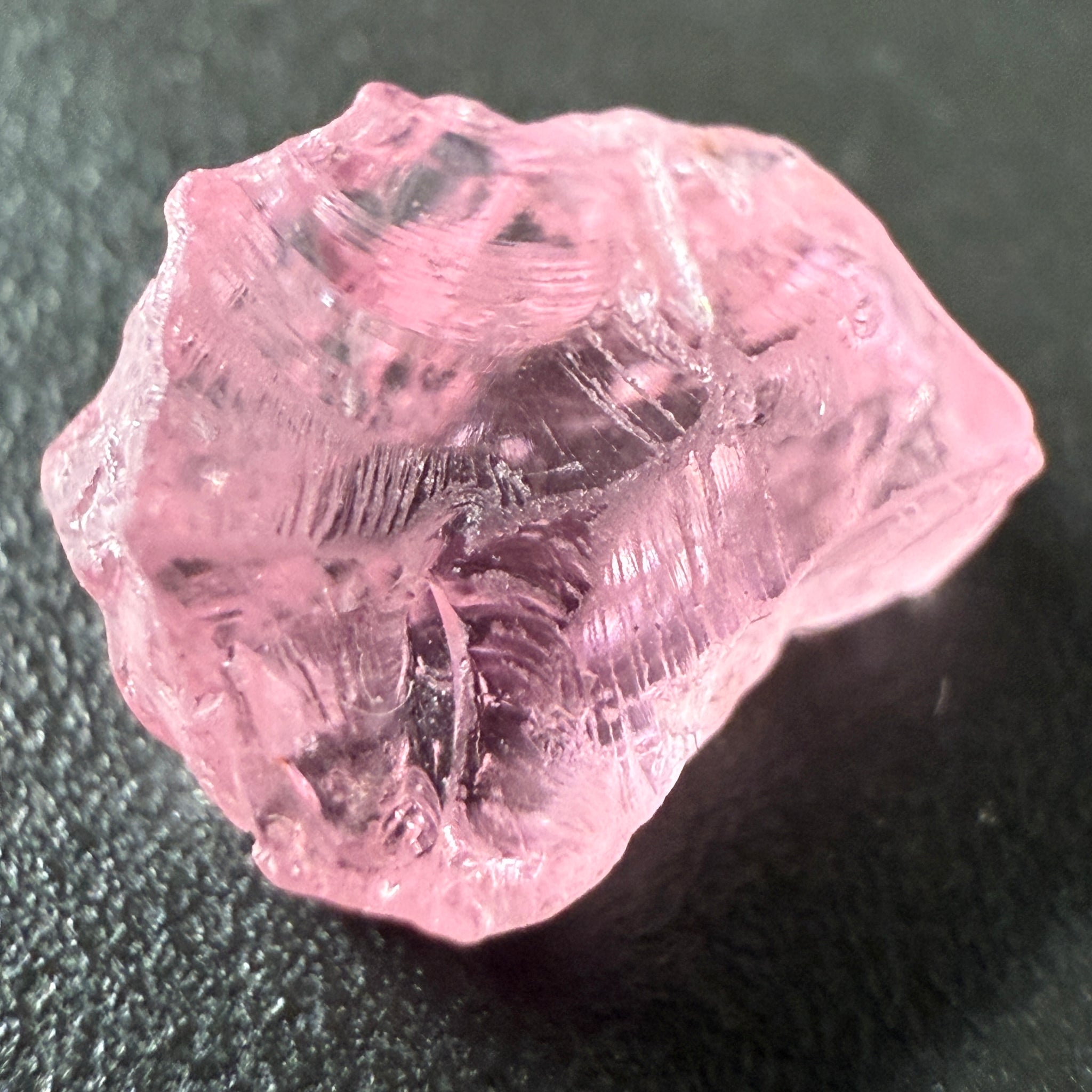 Pink Spinel, Sleepy Baby Pink Colour, 2.56ct, Tanzania, Untreated Unheated, silk giving a milky effect. No cracks, this one just has white spots, see pics