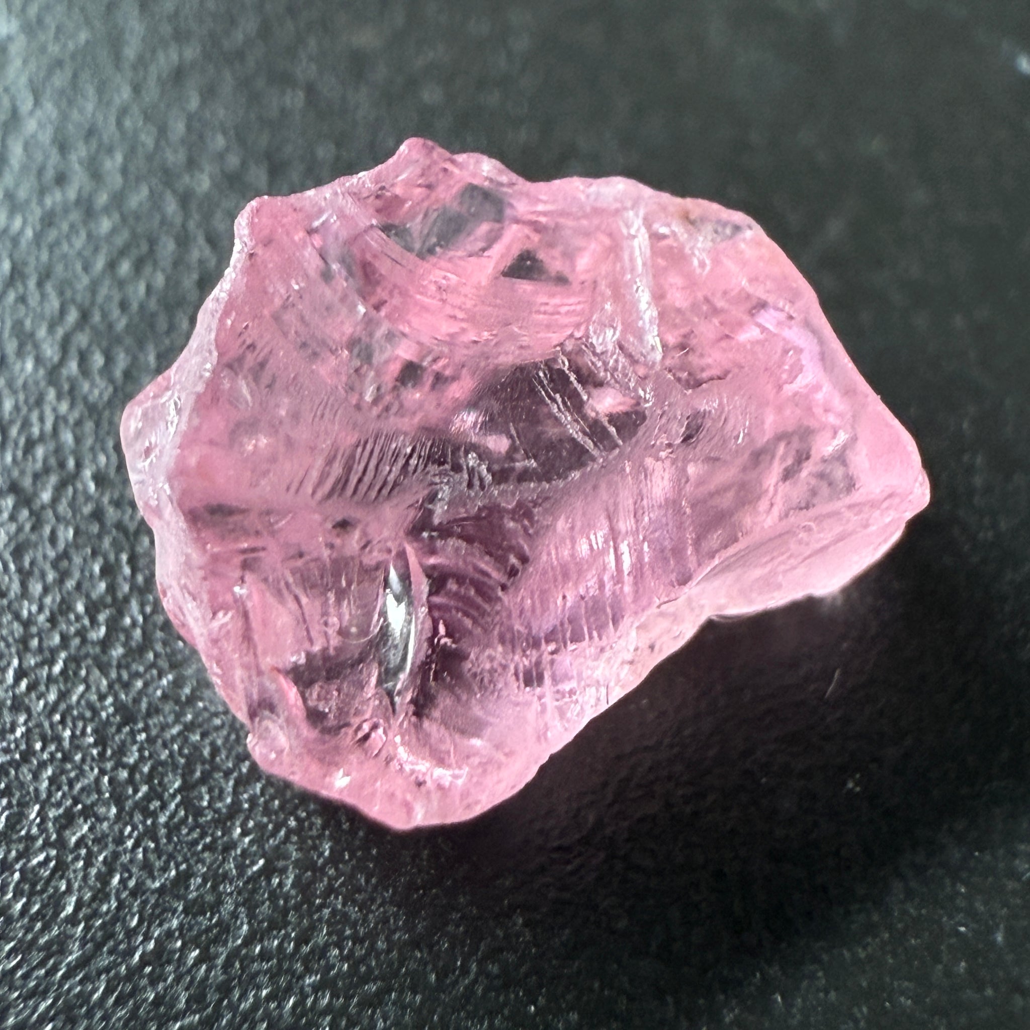 Pink Spinel, Sleepy Baby Pink Colour, 2.56ct, Tanzania, Untreated Unheated, silk giving a milky effect. No cracks, this one just has white spots, see pics