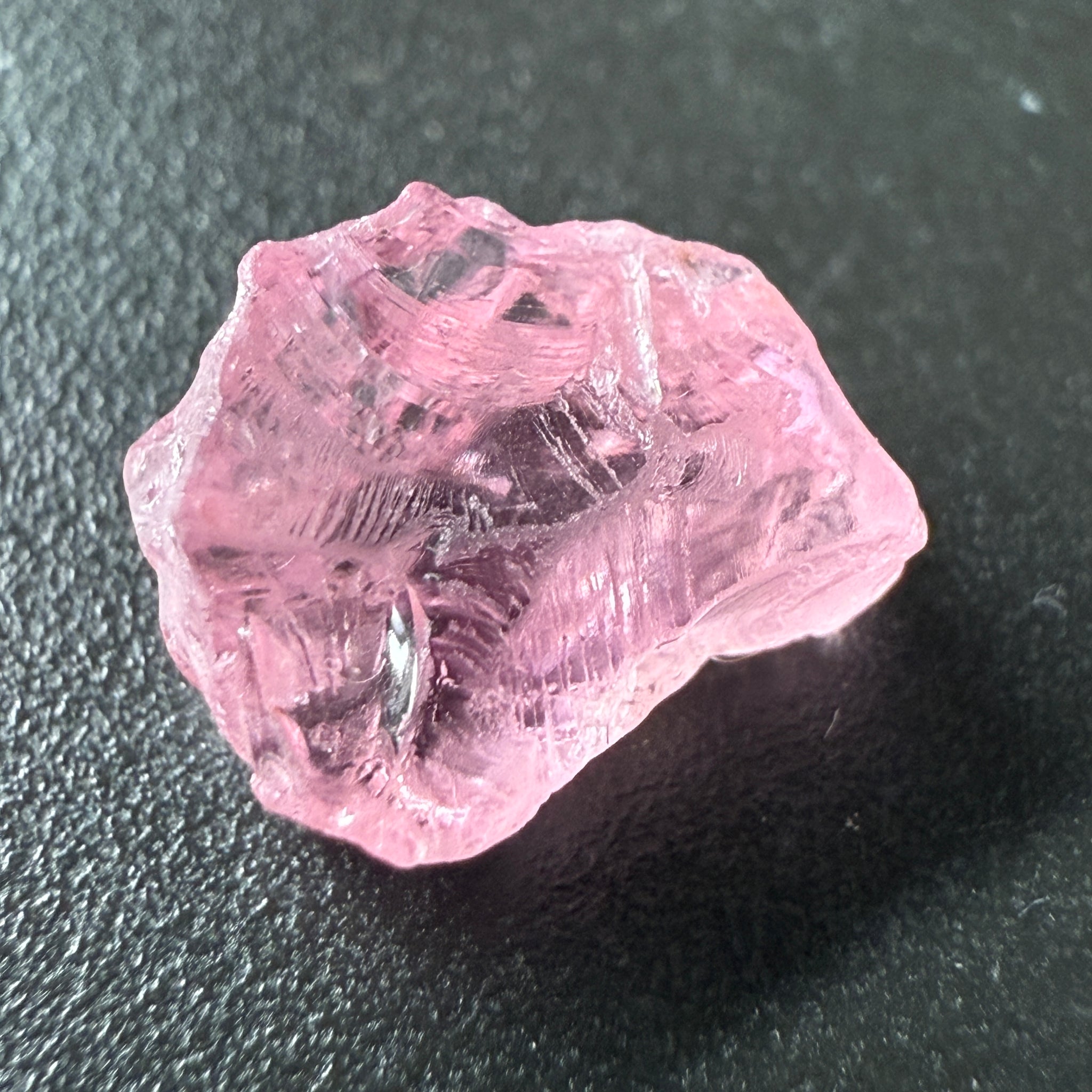 Pink Spinel, Sleepy Baby Pink Colour, 2.56ct, Tanzania, Untreated Unheated, silk giving a milky effect. No cracks, this one just has white spots, see pics