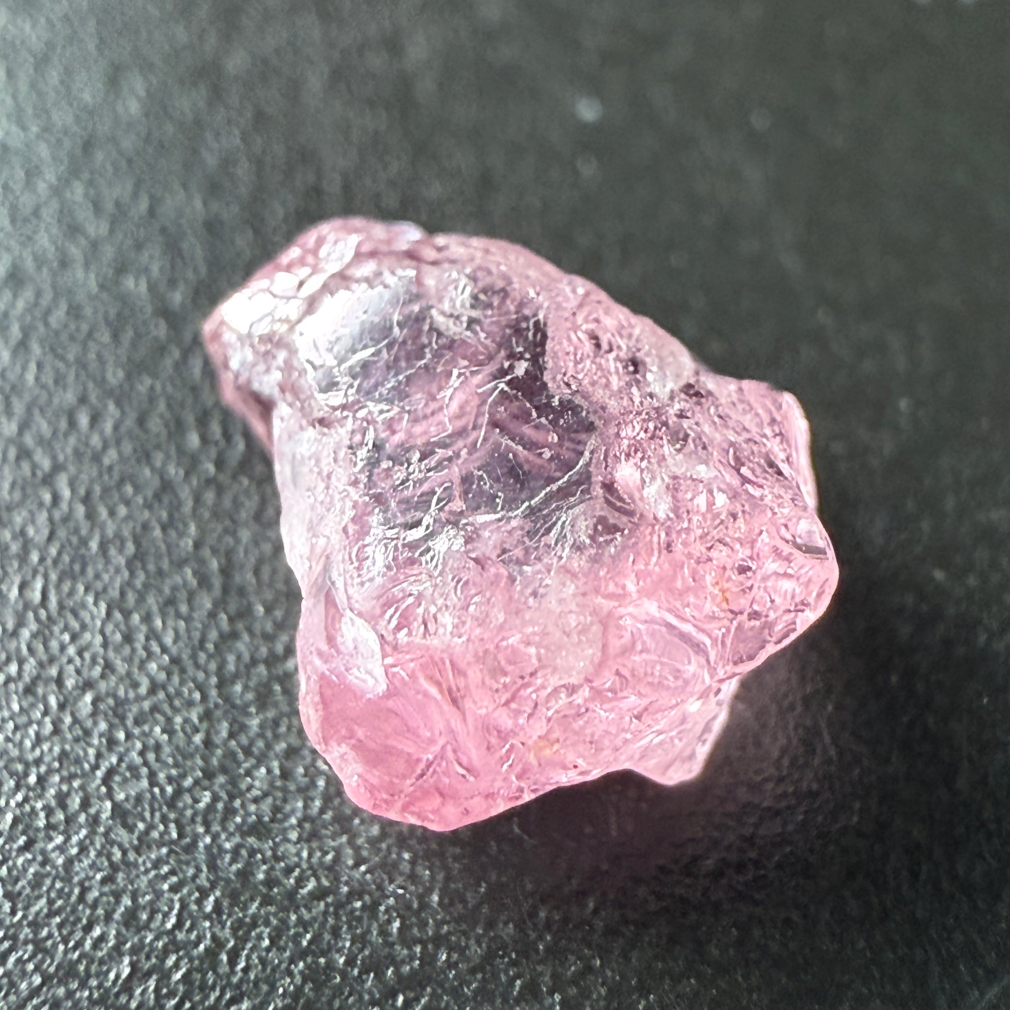 Pink Spinel, Sleepy Baby Pink Colour, 2.56ct, Tanzania, Untreated Unheated, silk giving a milky effect. No cracks, this one just has white spots, see pics