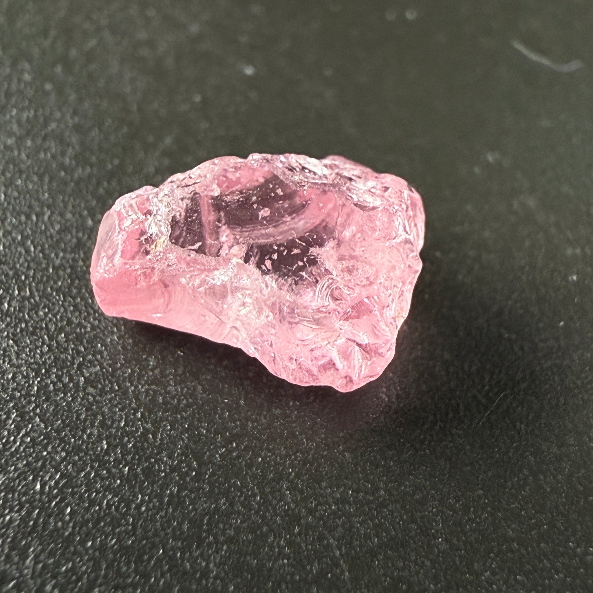 Pink Spinel, Sleepy Baby Pink Colour, 2.56ct, Tanzania, Untreated Unheated, silk giving a milky effect. No cracks, this one just has white spots, see pics