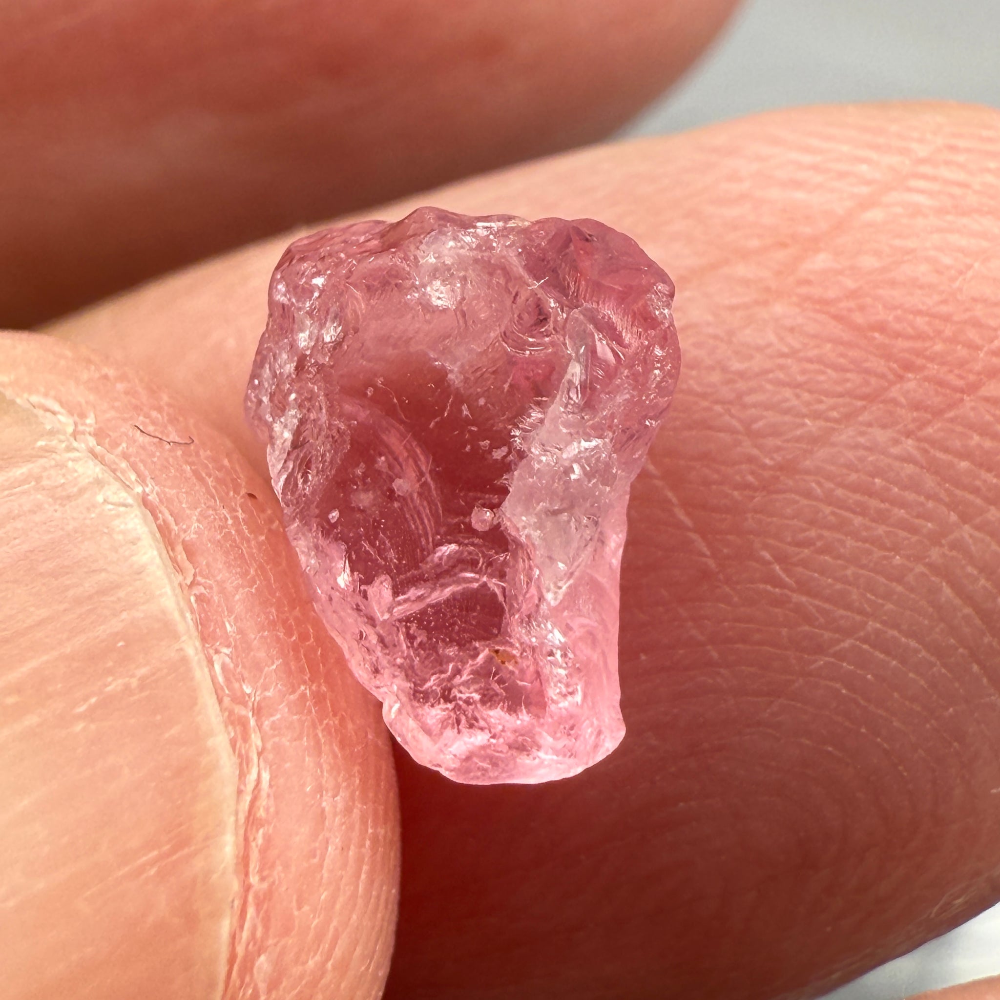 Pink Spinel, Sleepy Baby Pink Colour, 2.56ct, Tanzania, Untreated Unheated, silk giving a milky effect. No cracks, this one just has white spots, see pics