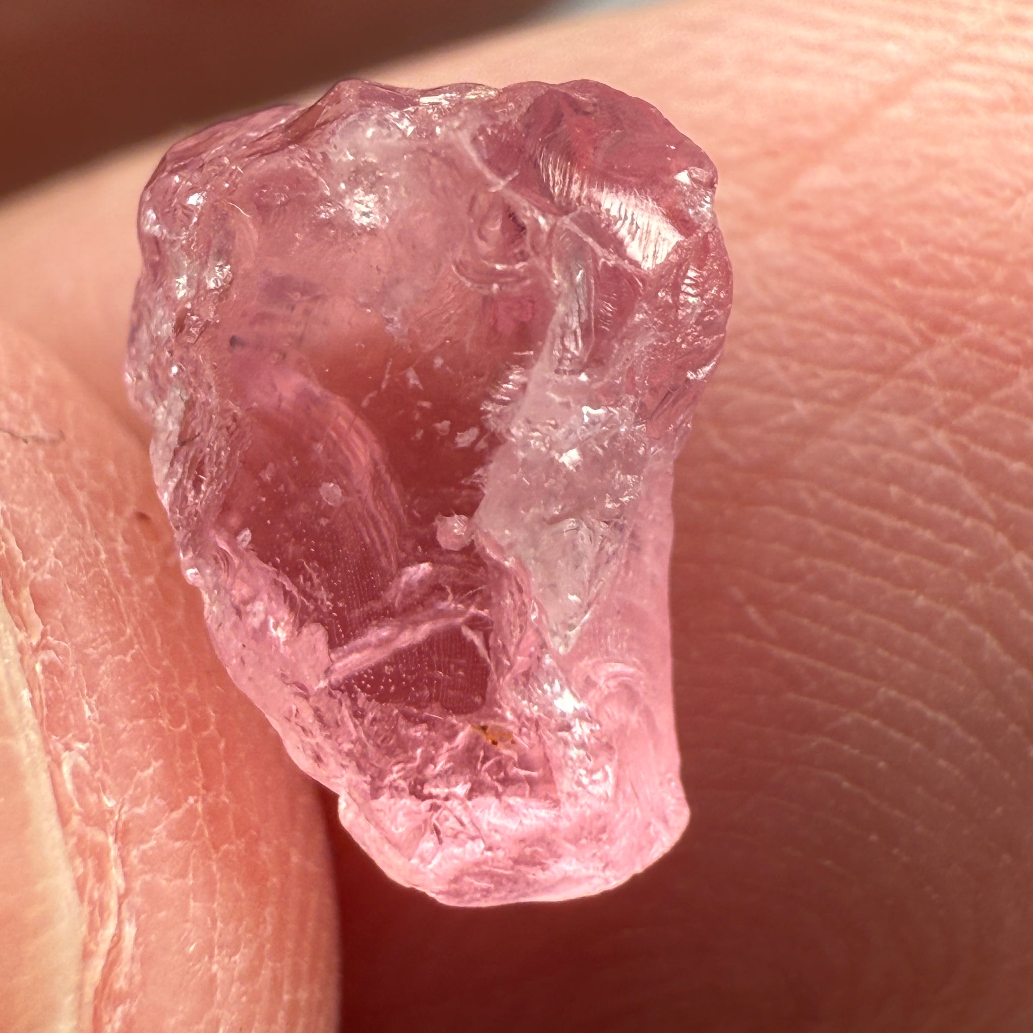 Pink Spinel, Sleepy Baby Pink Colour, 2.56ct, Tanzania, Untreated Unheated, silk giving a milky effect. No cracks, this one just has white spots, see pics