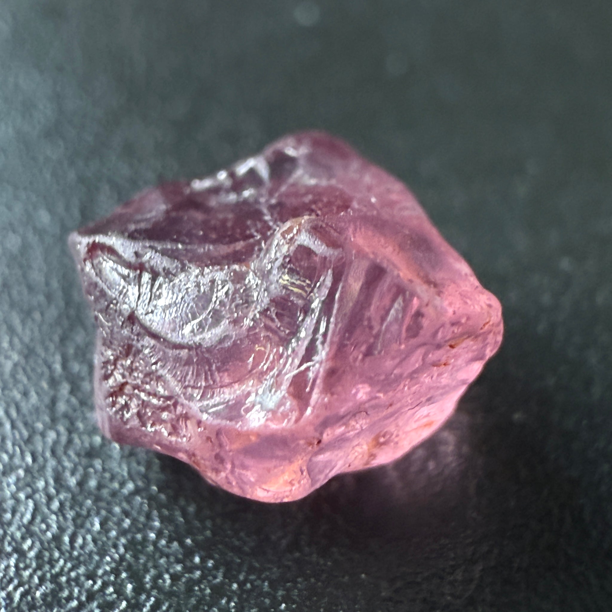 Pink Spinel, Sleepy Baby Pink Colour, 1.70ct, Tanzania, Untreated Unheated. No cracks, just silk giving a milky effect, complicated shape, see pics