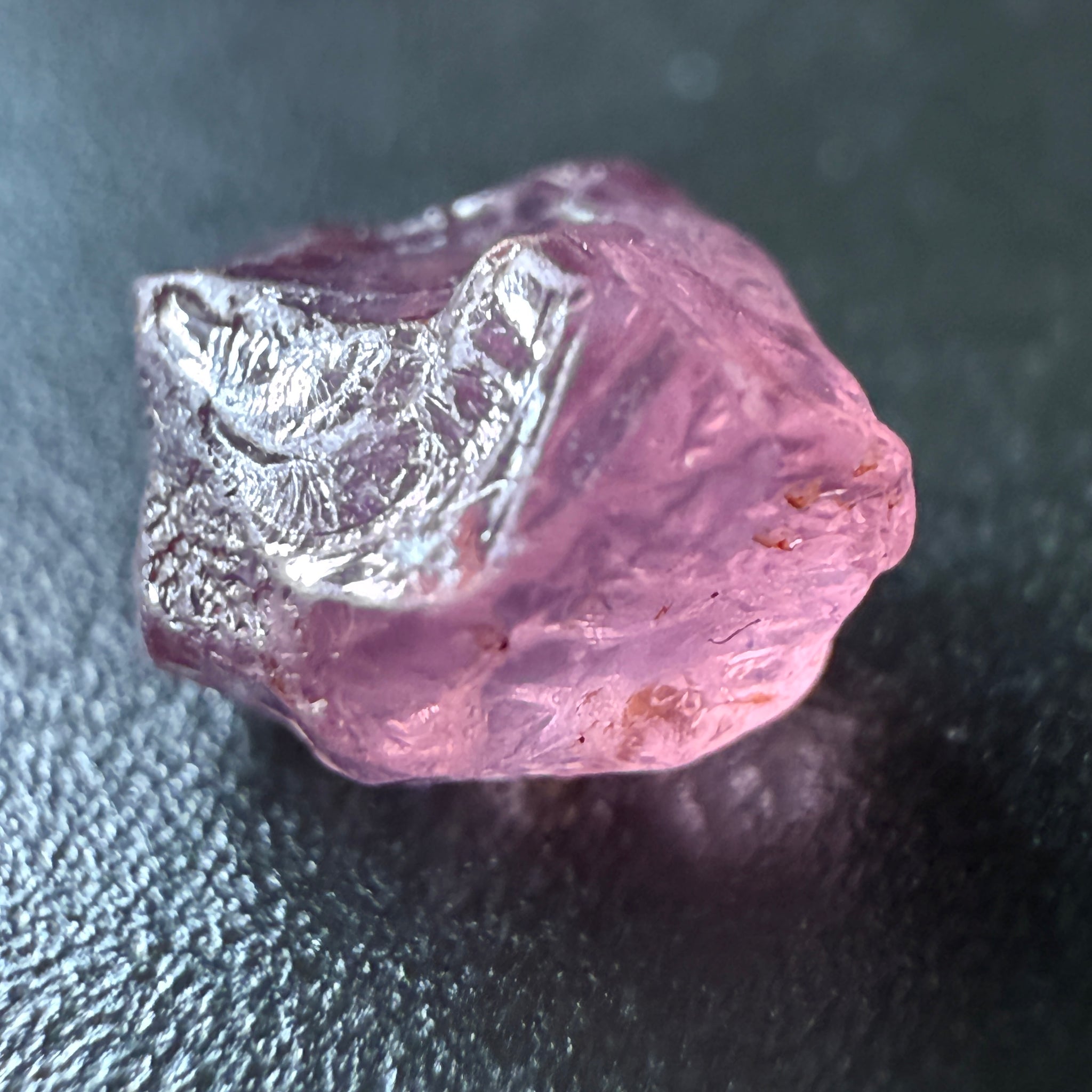 Pink Spinel, Sleepy Baby Pink Colour, 1.70ct, Tanzania, Untreated Unheated. No cracks, just silk giving a milky effect, complicated shape, see pics