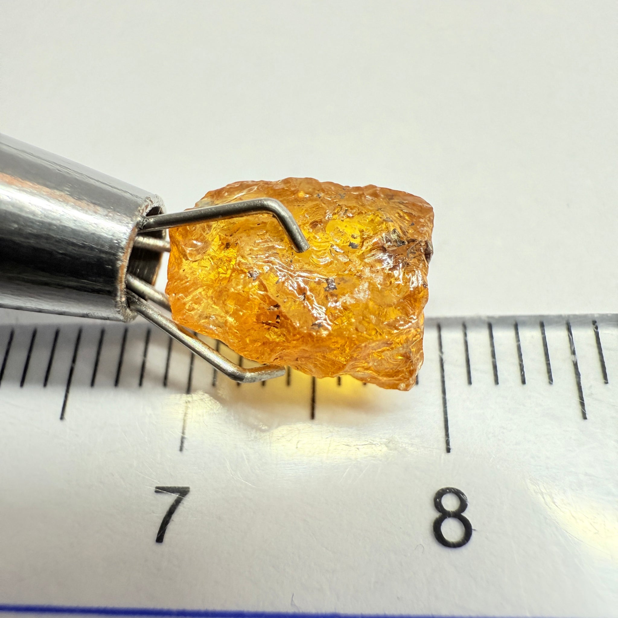 Mandarin Spessartite Garnet, 3.62ct, Loliondo, Tanzania, Untreated Unheated, slightly included, flat shape, see pics
