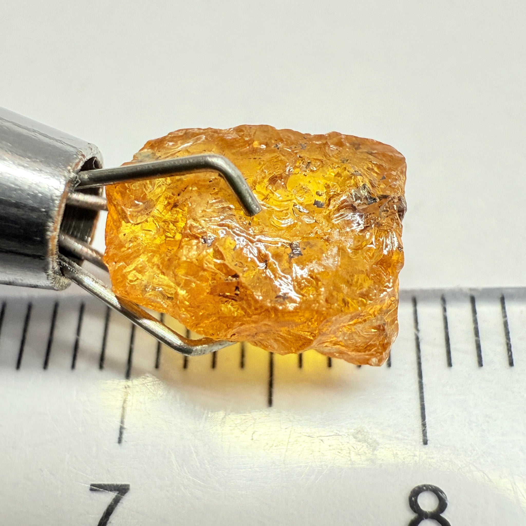 Mandarin Spessartite Garnet, 3.62ct, Loliondo, Tanzania, Untreated Unheated, slightly included, flat shape, see pics
