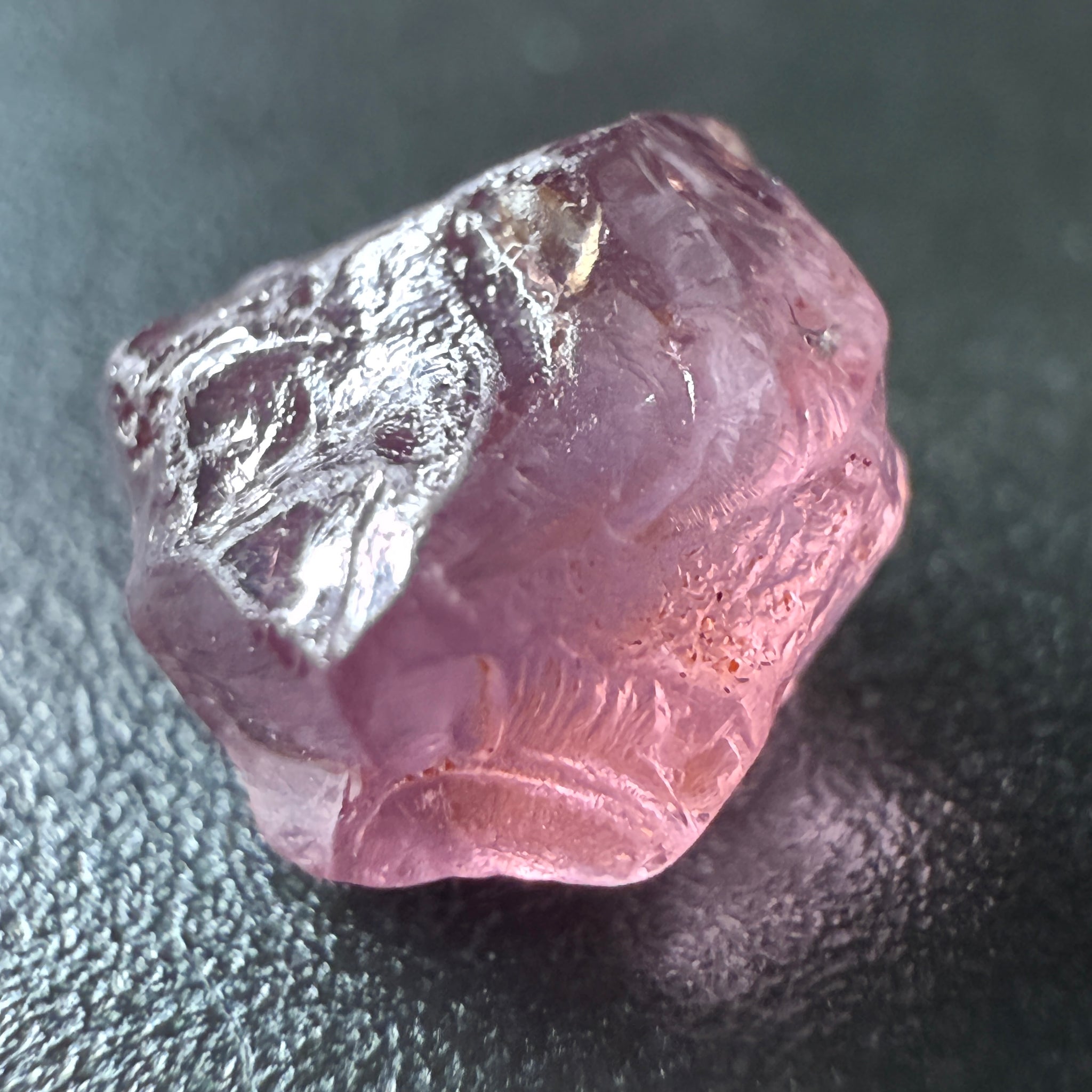 Pink Spinel, Sleepy Baby Pink Colour, 1.70ct, Tanzania, Untreated Unheated. No cracks, just silk giving a milky effect, complicated shape, see pics
