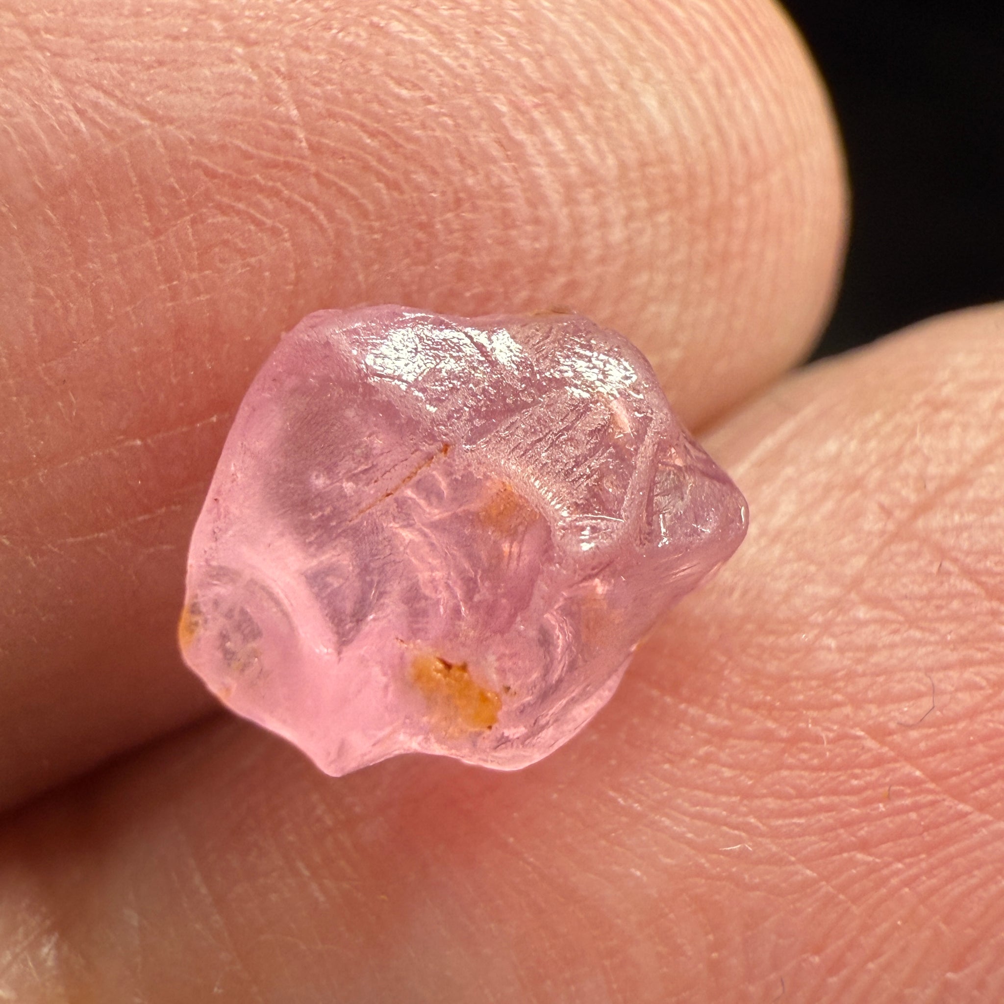 Pink Spinel, Sleepy Baby Pink Colour, 2.26ct, Tanzania, Untreated Unheated. No cracks, just silk giving a milky effect. Flat shape - see pics