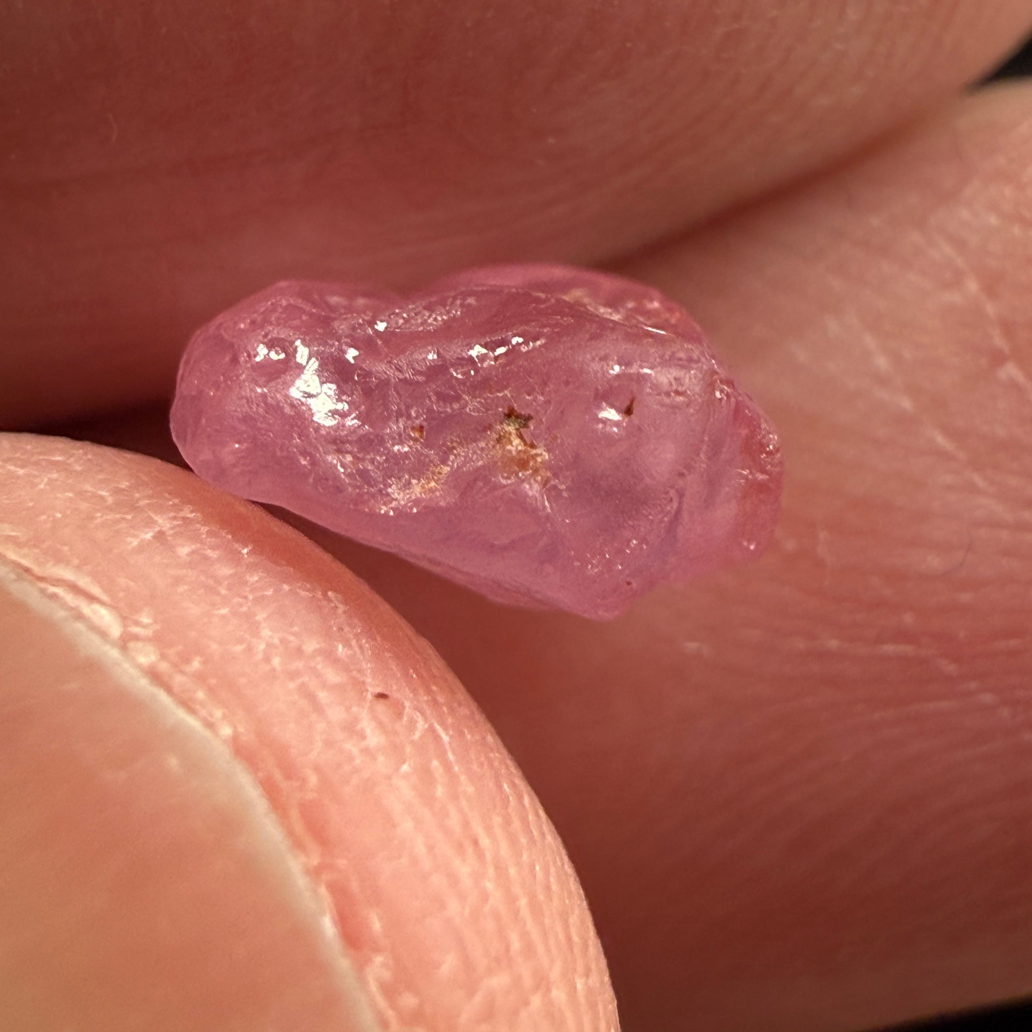 Pink Spinel, Sleepy Baby Pink Colour, 2.26ct, Tanzania, Untreated Unheated. No cracks, just silk giving a milky effect. Flat shape - see pics