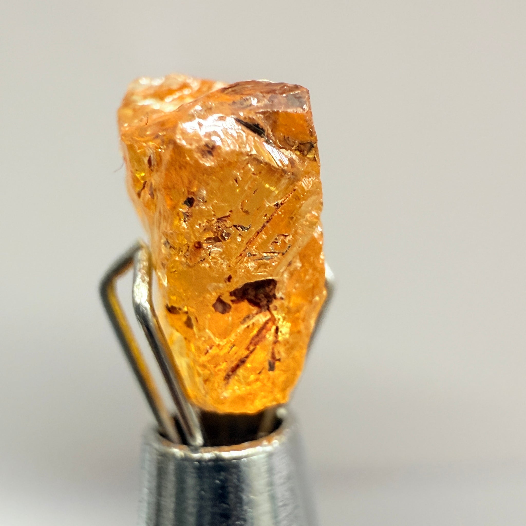 Mandarin Spessartite Garnet, 3.62ct, Loliondo, Tanzania, Untreated Unheated, slightly included, flat shape, see pics