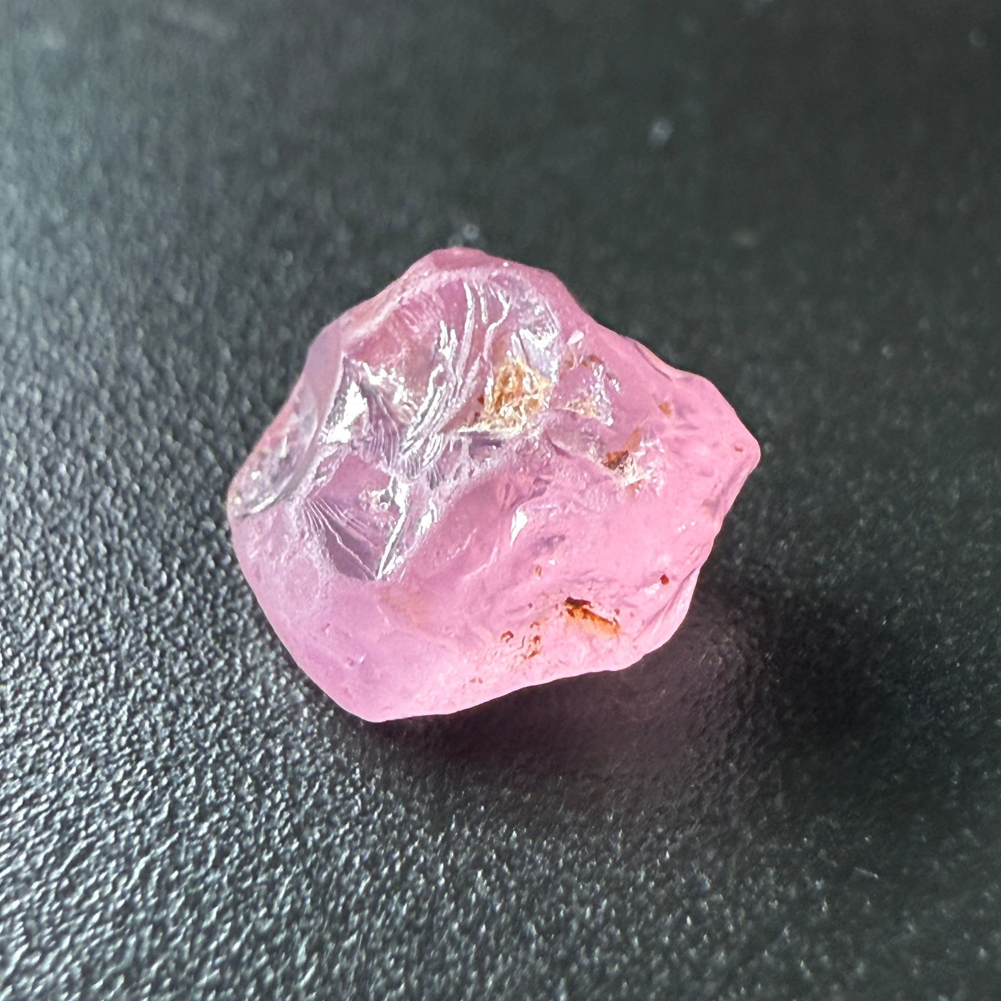 Pink Spinel, Sleepy Baby Pink Colour, 2.26ct, Tanzania, Untreated Unheated. No cracks, just silk giving a milky effect. Flat shape - see pics