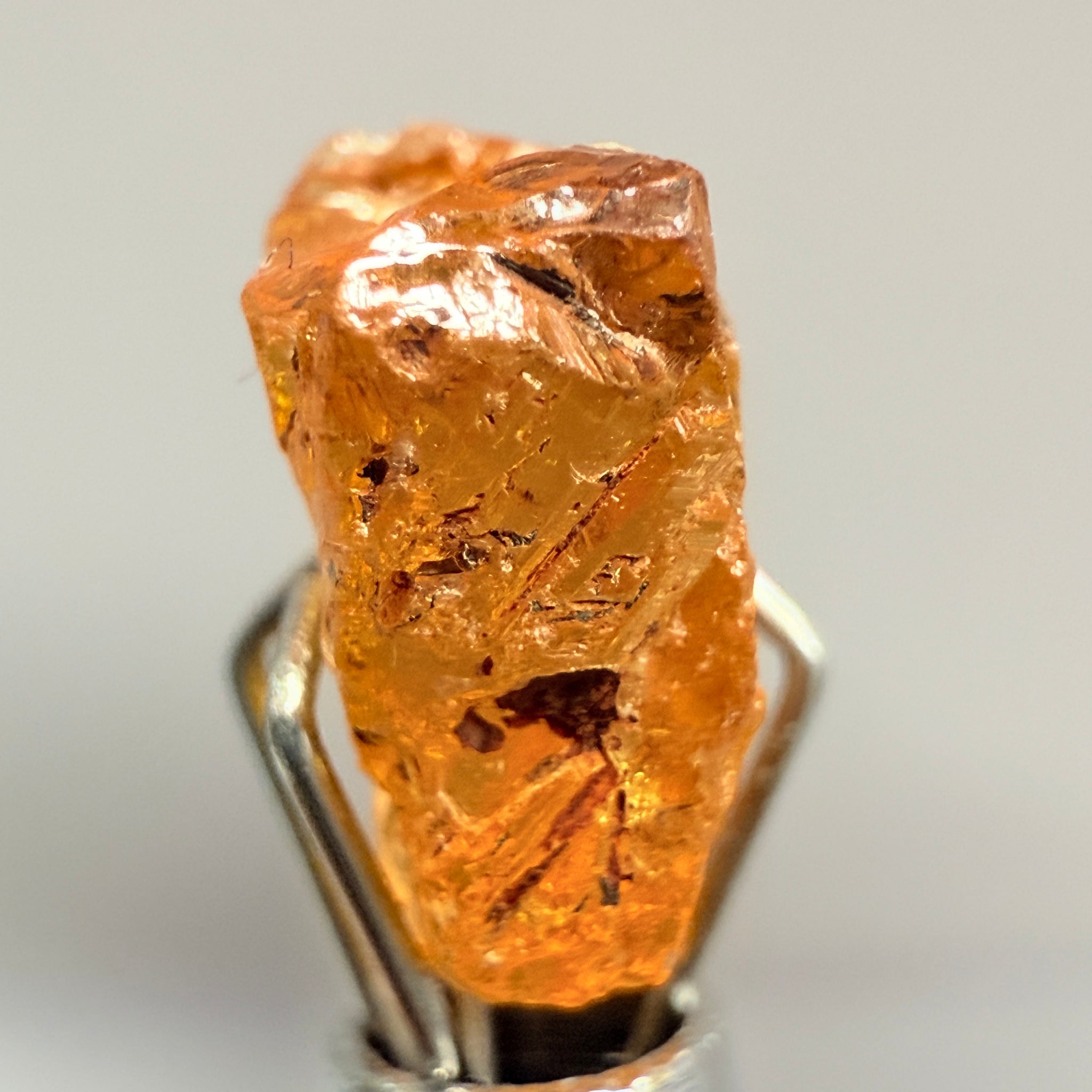 Mandarin Spessartite Garnet, 3.62ct, Loliondo, Tanzania, Untreated Unheated, slightly included, flat shape, see pics