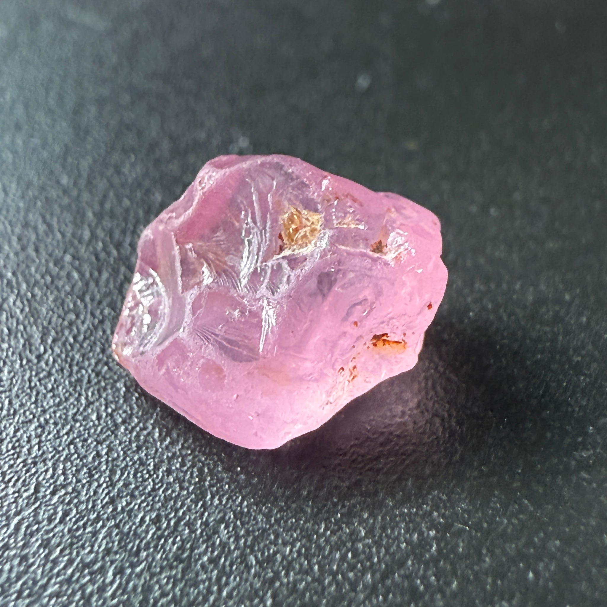 Pink Spinel, Sleepy Baby Pink Colour, 2.26ct, Tanzania, Untreated Unheated. No cracks, just silk giving a milky effect. Flat shape - see pics
