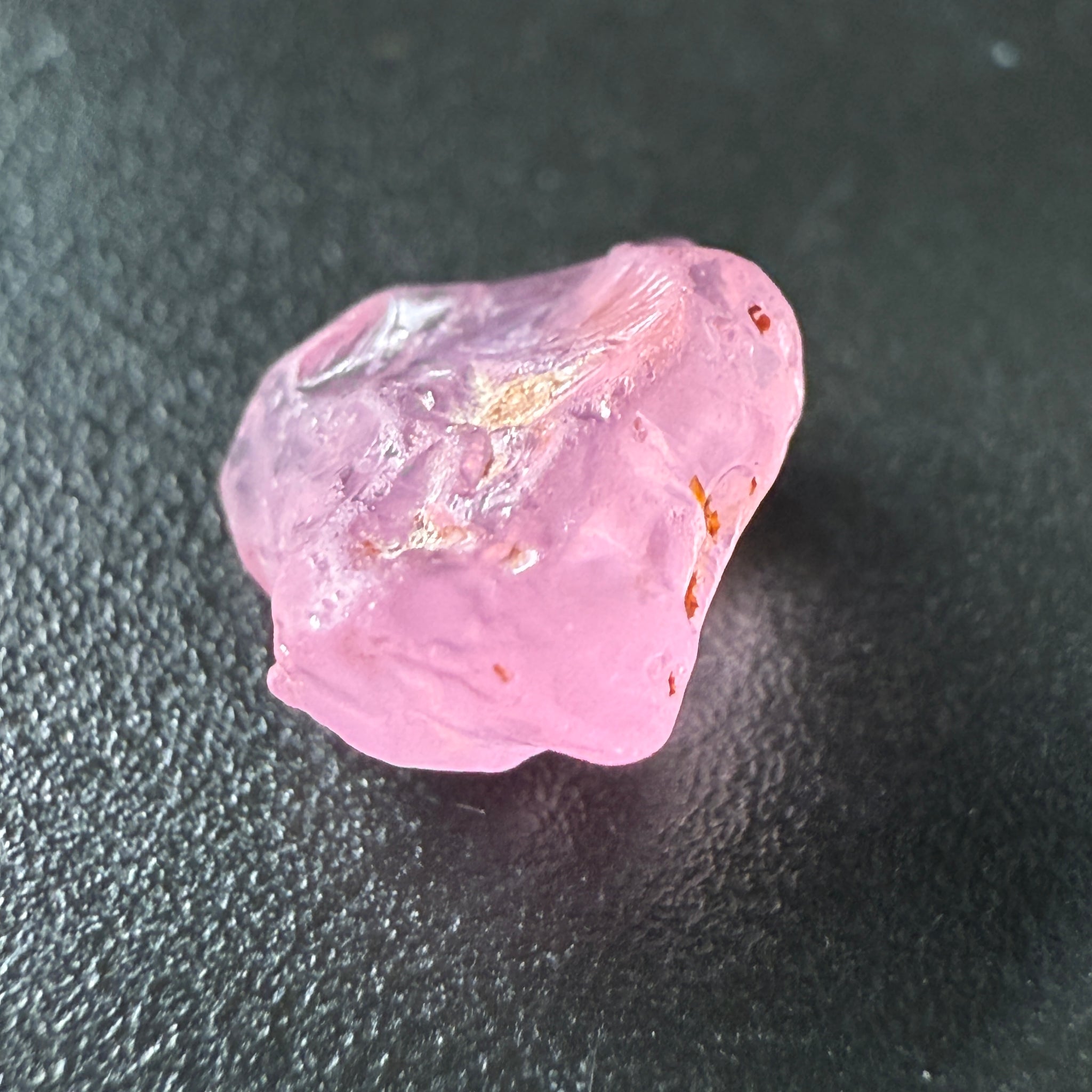Pink Spinel, Sleepy Baby Pink Colour, 2.26ct, Tanzania, Untreated Unheated. No cracks, just silk giving a milky effect. Flat shape - see pics