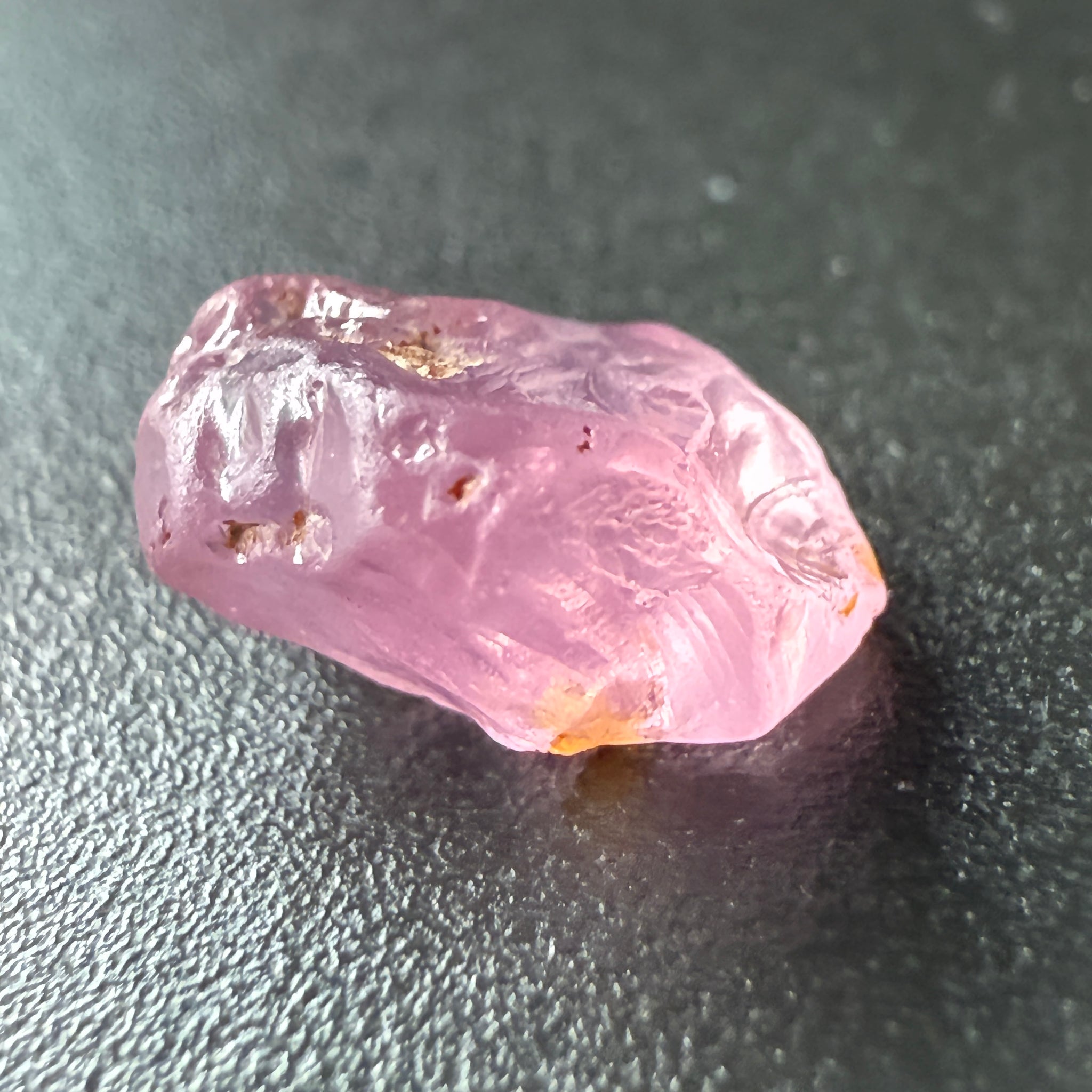 Pink Spinel, Sleepy Baby Pink Colour, 2.26ct, Tanzania, Untreated Unheated. No cracks, just silk giving a milky effect. Flat shape - see pics