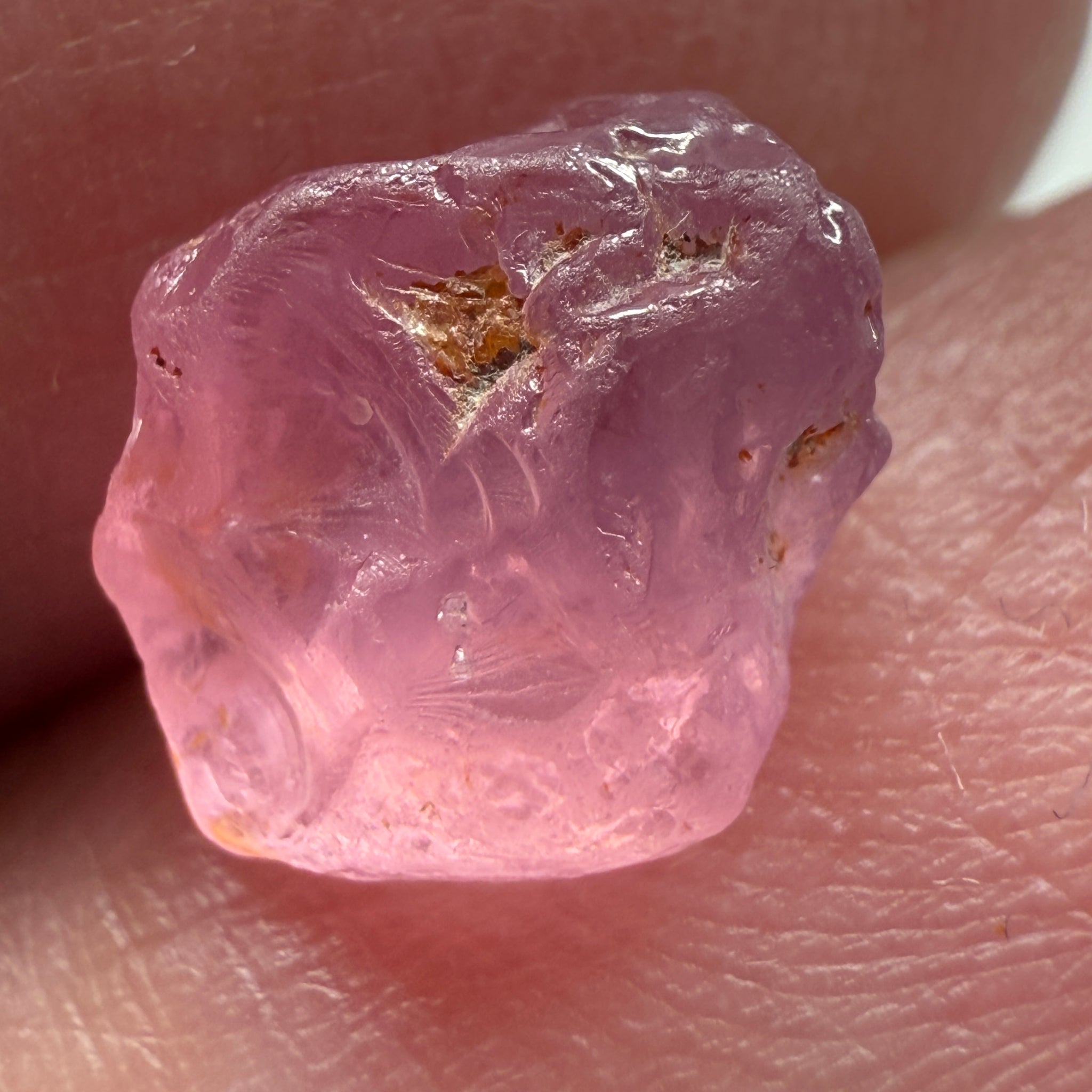 Pink Spinel, Sleepy Baby Pink Colour, 2.26ct, Tanzania, Untreated Unheated. No cracks, just silk giving a milky effect. Flat shape - see pics