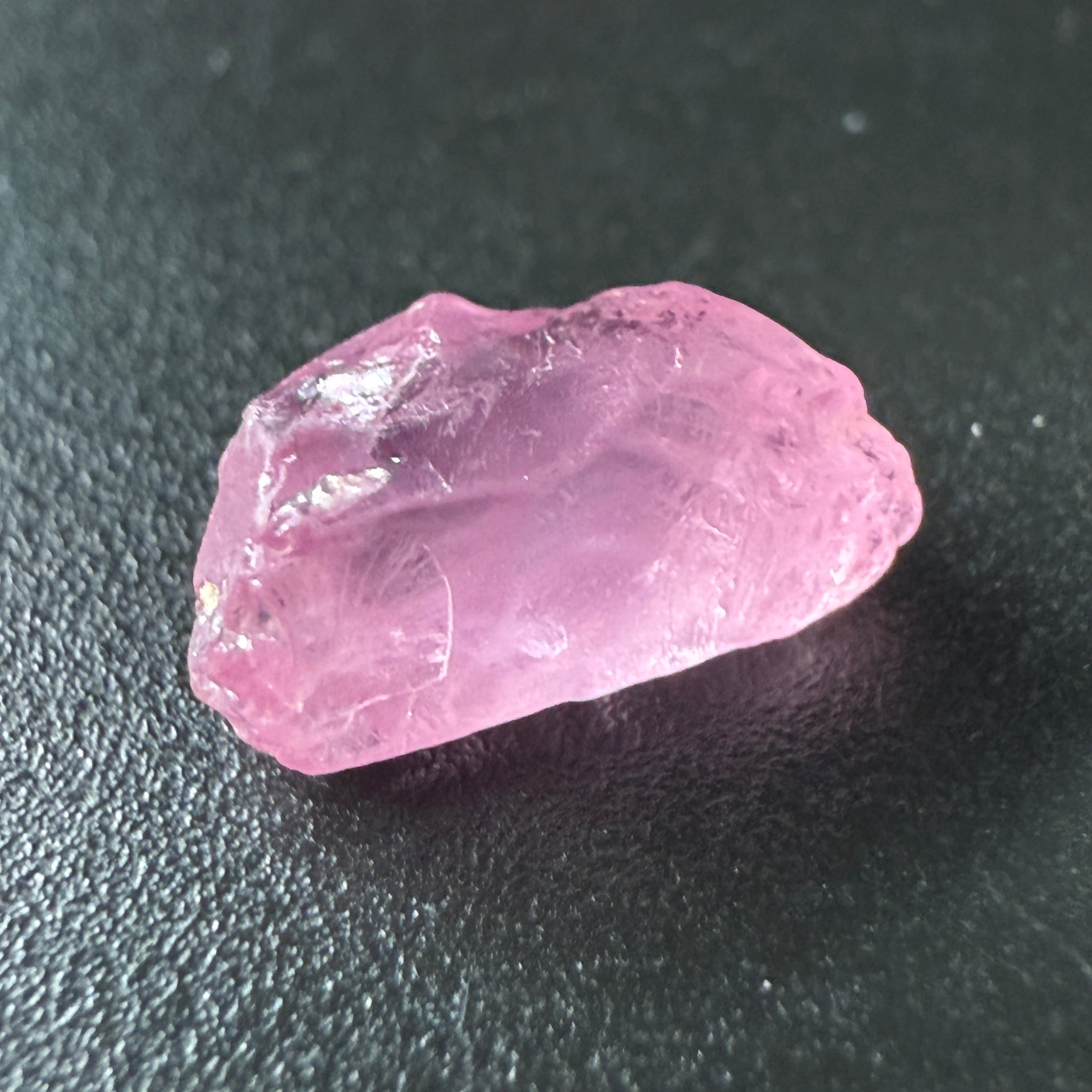 Pink Spinel, Sleepy Baby Pink Colour, 2.28ct, Tanzania, Untreated Unheated, silk giving a milky effect. Slight crack on the outside of the stone that will affect the recovery