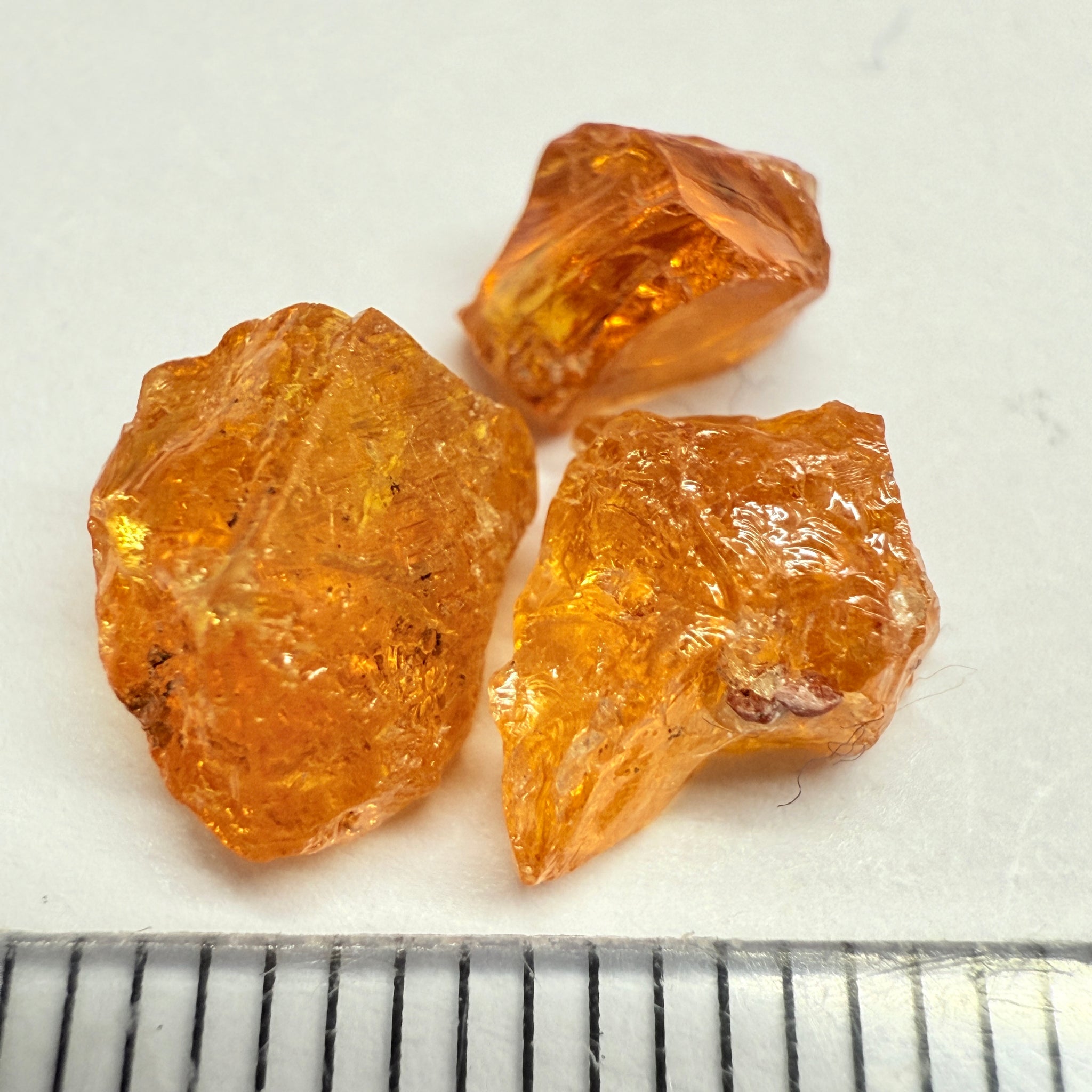 Mandarin Spessartite Garnet Lot, 6.96ct, 1.65ct-2.71ct, Loliondo, Tanzania, Untreated Unheated, all have inclusions, set them as is in jewellery