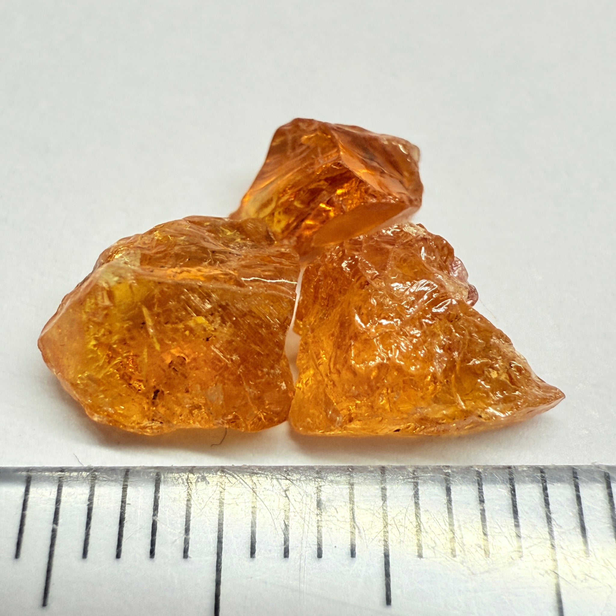 Mandarin Spessartite Garnet Lot, 6.96ct, 1.65ct-2.71ct, Loliondo, Tanzania, Untreated Unheated, all have inclusions, set them as is in jewellery