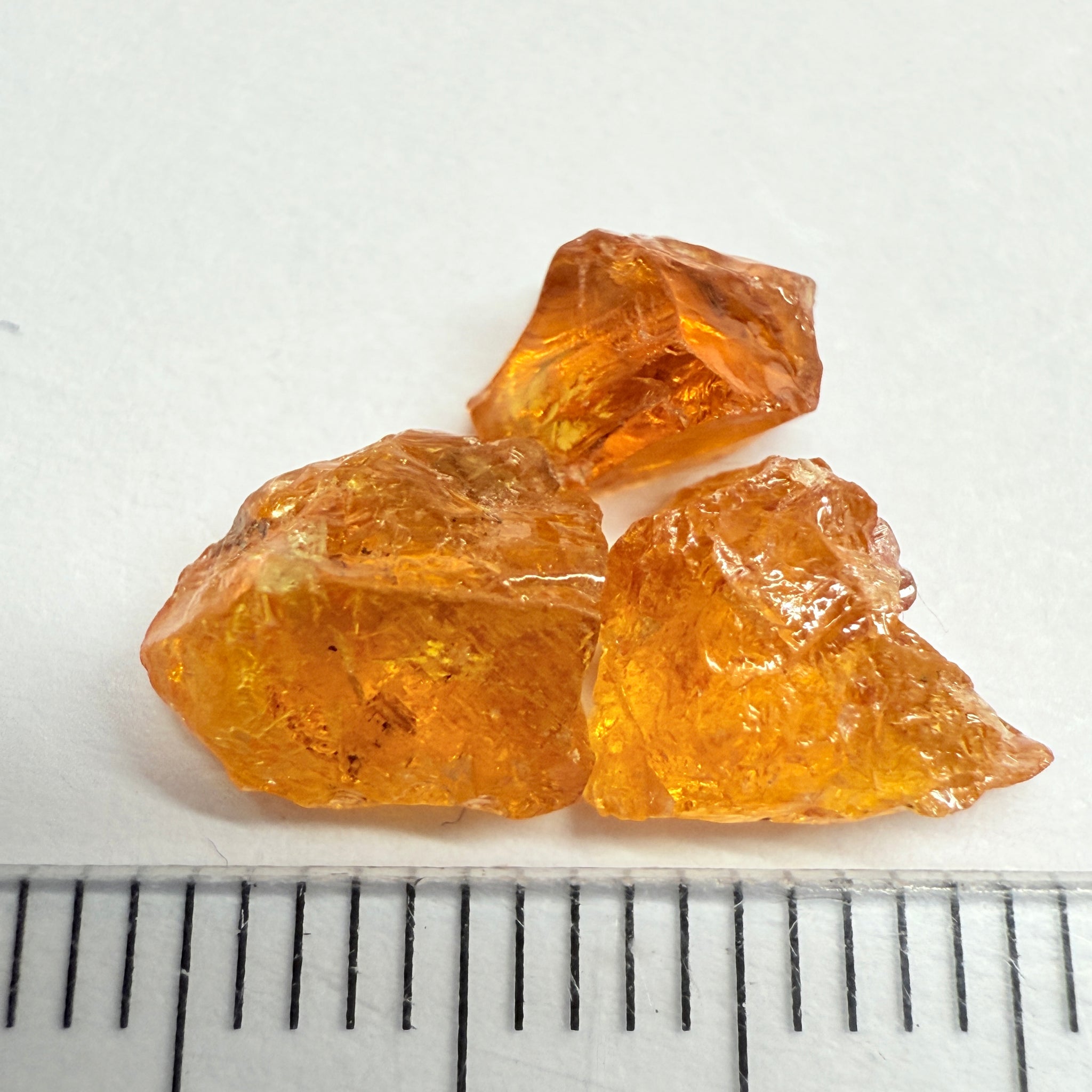 Mandarin Spessartite Garnet Lot, 6.96ct, 1.65ct-2.71ct, Loliondo, Tanzania, Untreated Unheated, all have inclusions, set them as is in jewellery