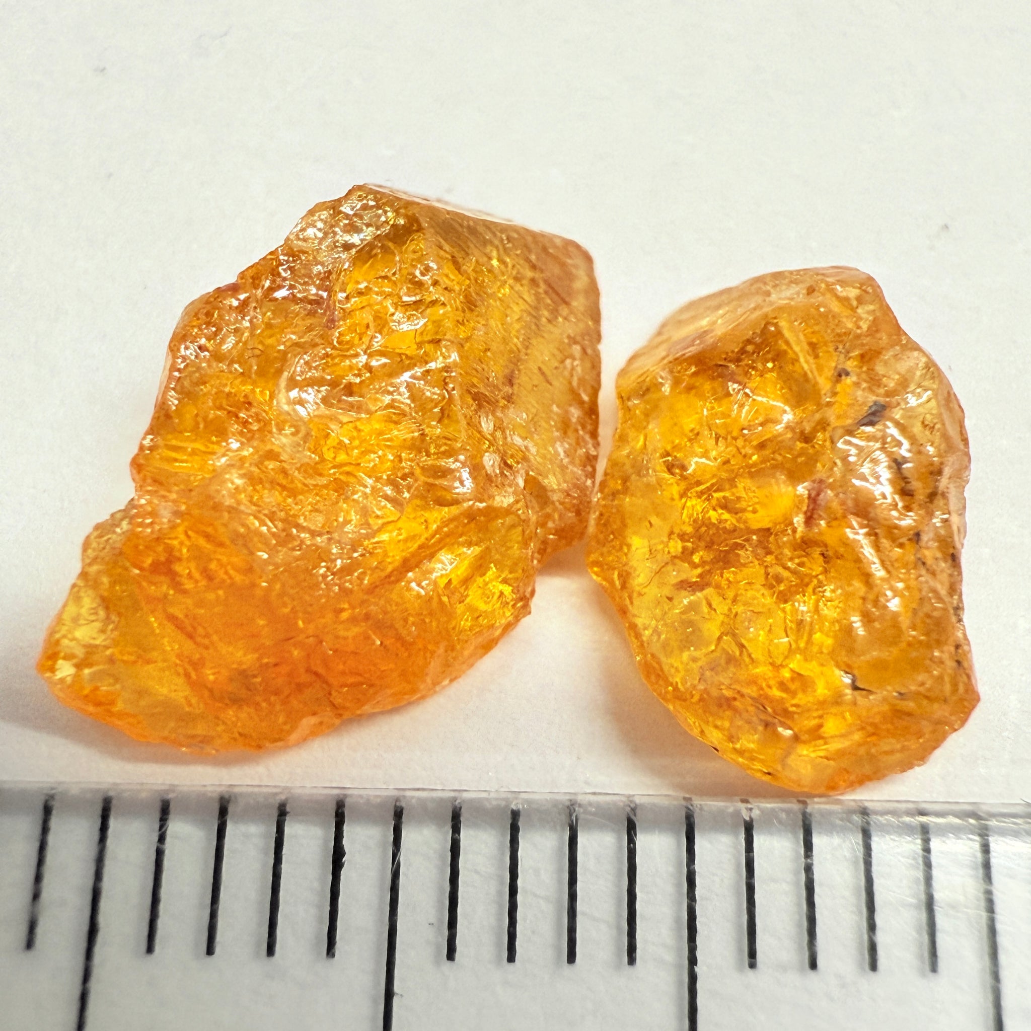 Mandarin Spessartite Garnet Lot, 5.68ct, Loliondo, Tanzania, Untreated Unheated, too flat to facet, but set them as is in jewellery