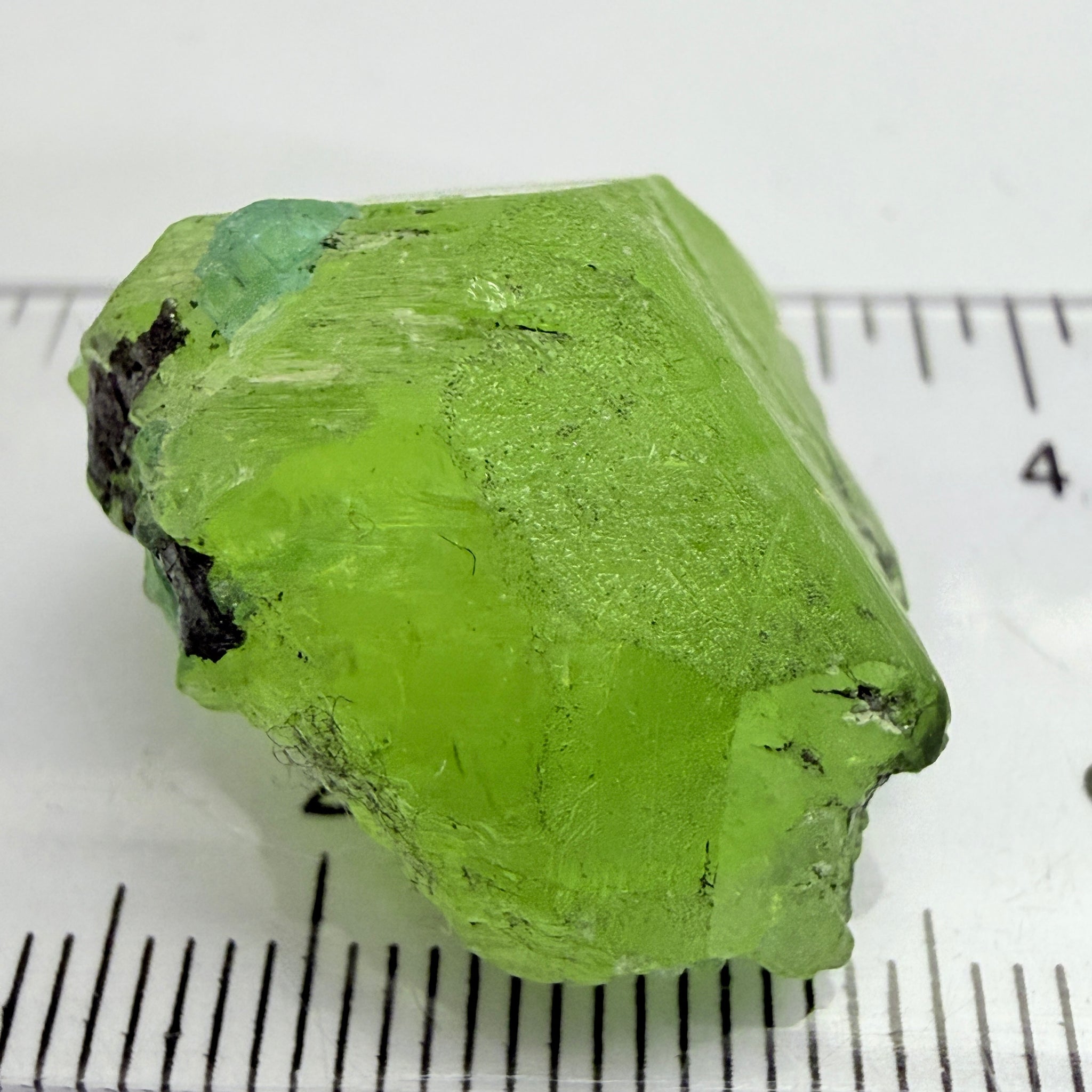 Diopside Crystal with Blue Apatite, 41.52ct, Merelani, Tanzania, Untreated Unheated