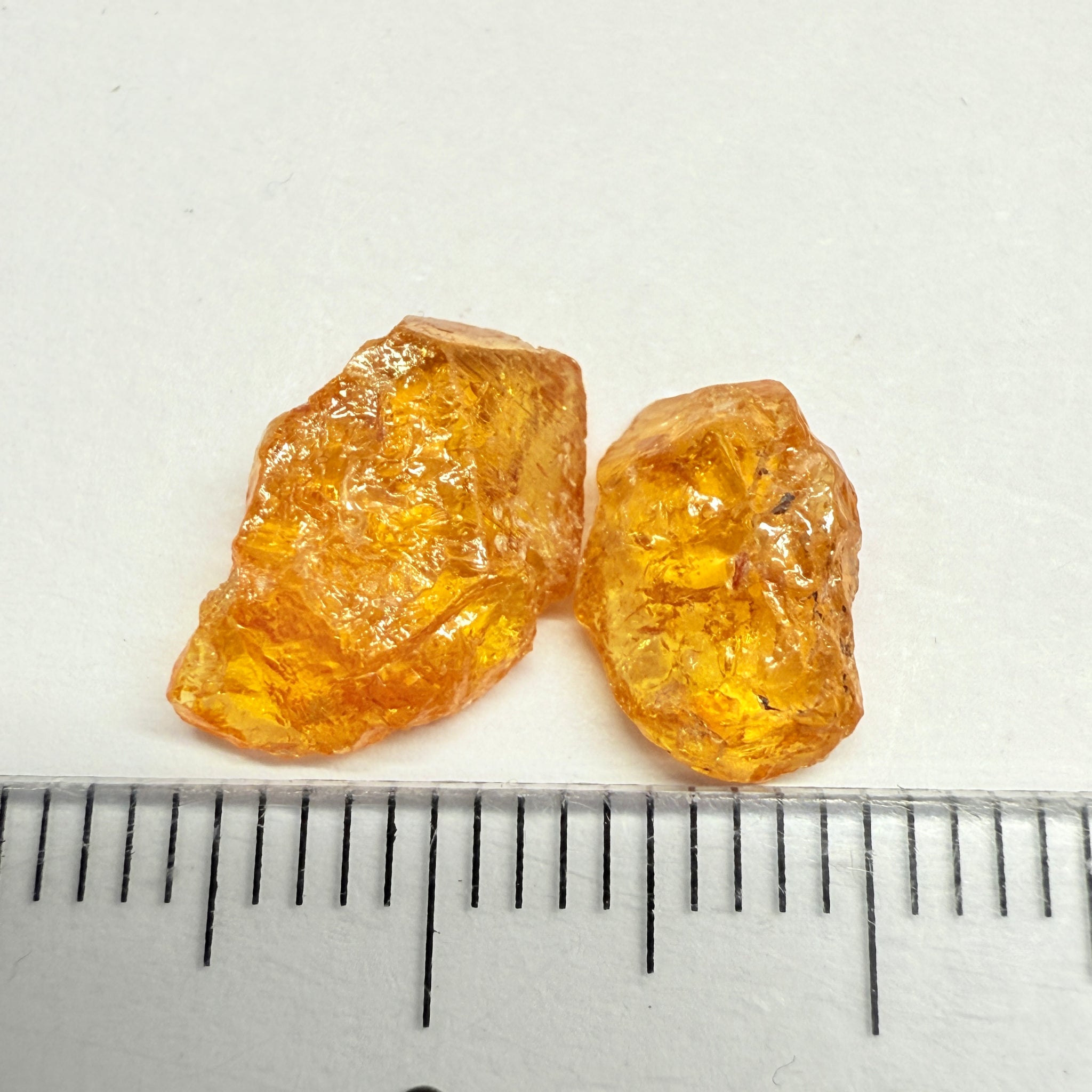 Mandarin Spessartite Garnet Lot, 5.68ct, Loliondo, Tanzania, Untreated Unheated, too flat to facet, but set them as is in jewellery