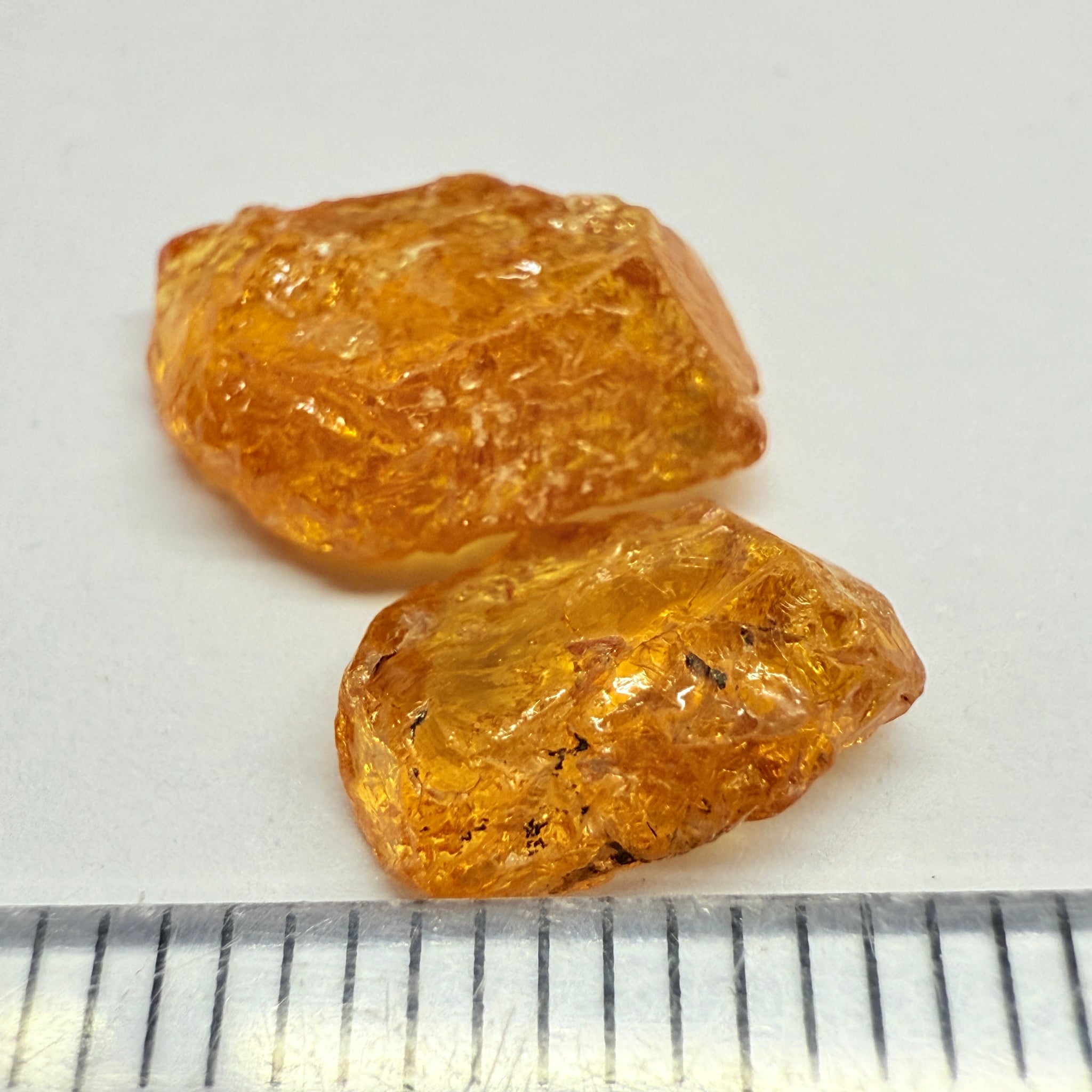Mandarin Spessartite Garnet Lot, 5.68ct, Loliondo, Tanzania, Untreated Unheated, too flat to facet, but set them as is in jewellery