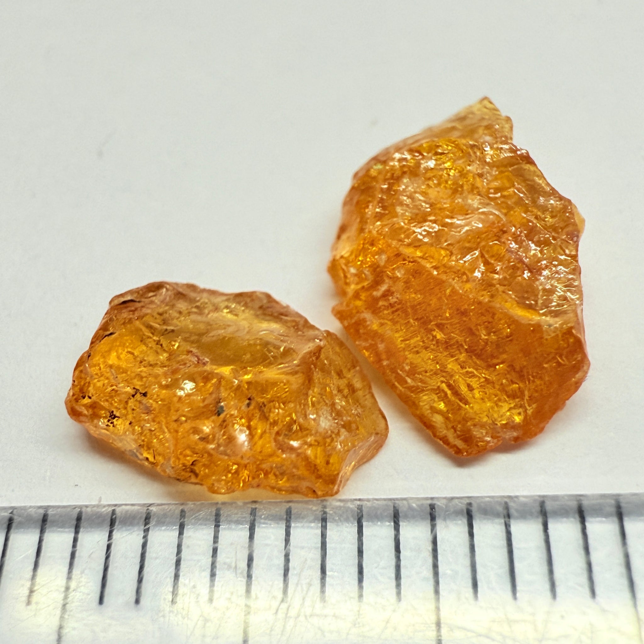 Mandarin Spessartite Garnet Lot, 5.68ct, Loliondo, Tanzania, Untreated Unheated, too flat to facet, but set them as is in jewellery