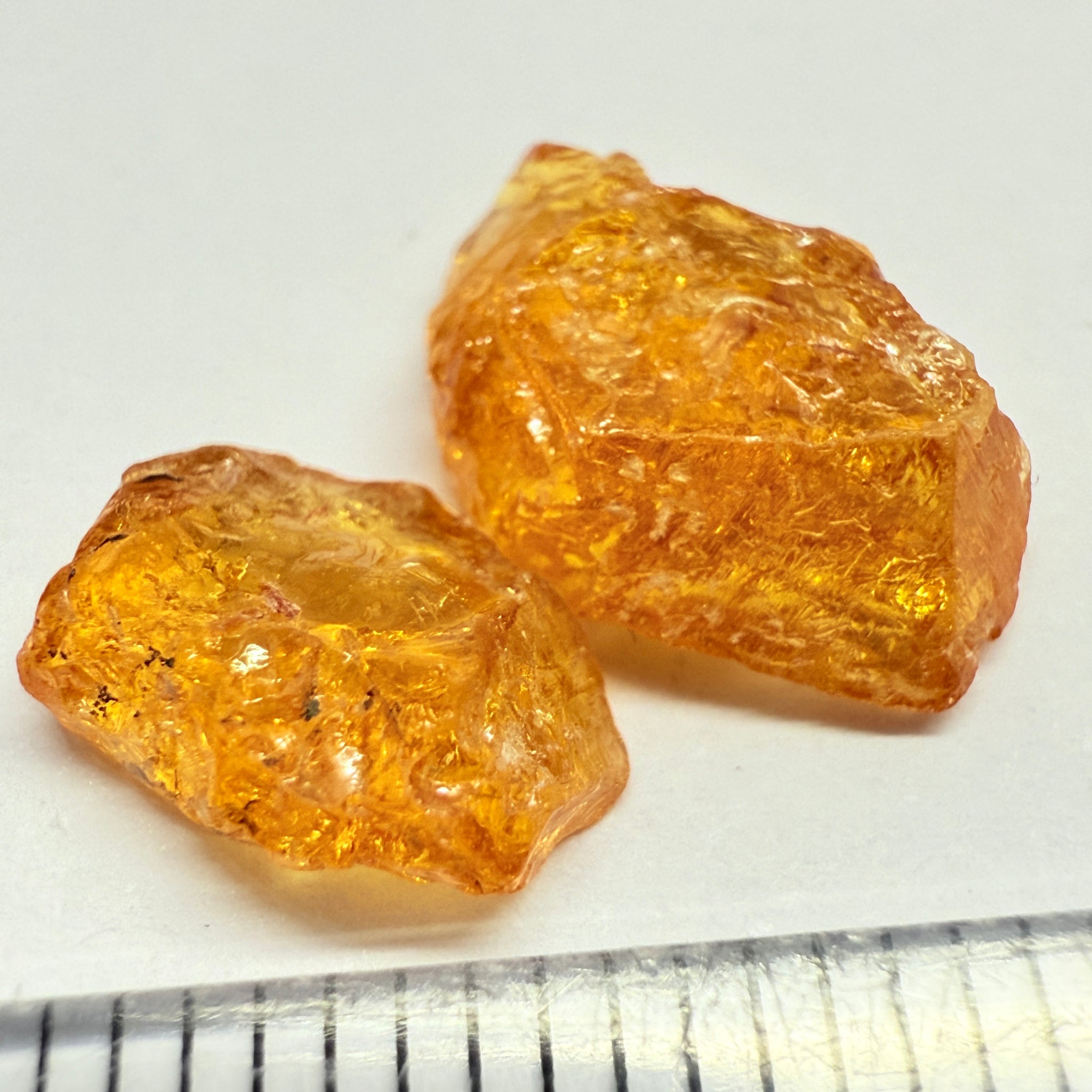 Mandarin Spessartite Garnet Lot, 5.68ct, Loliondo, Tanzania, Untreated Unheated, too flat to facet, but set them as is in jewellery